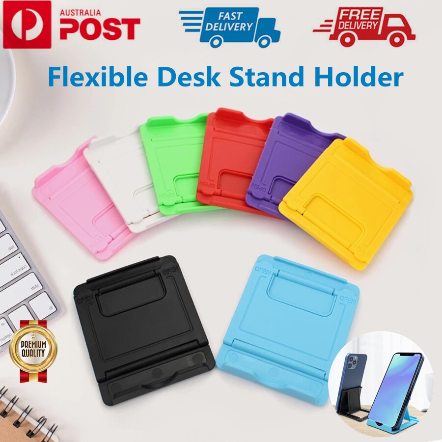 Universal Desk Stand Mobile Phone Holder For Tablet iPad iPhone Samsung OZ Black