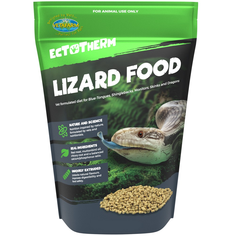 Vetafarm Ectotherm Lizard Food Complete Balanced Diet 1kg Herpavet EVHLF1 Blue