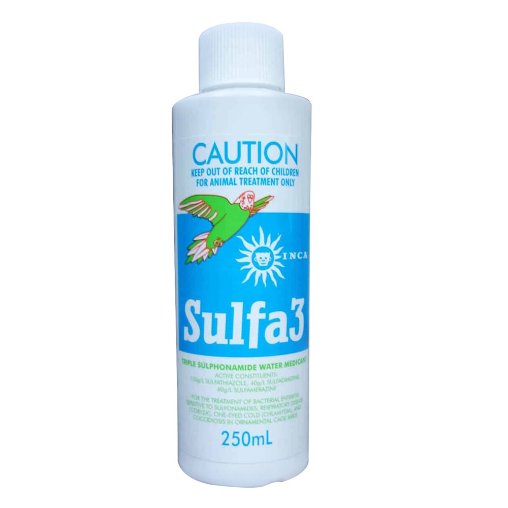Inca Sulfa 3 Triple Sulphonamide Water Medicant Treatment for Birds 250ml N/A
