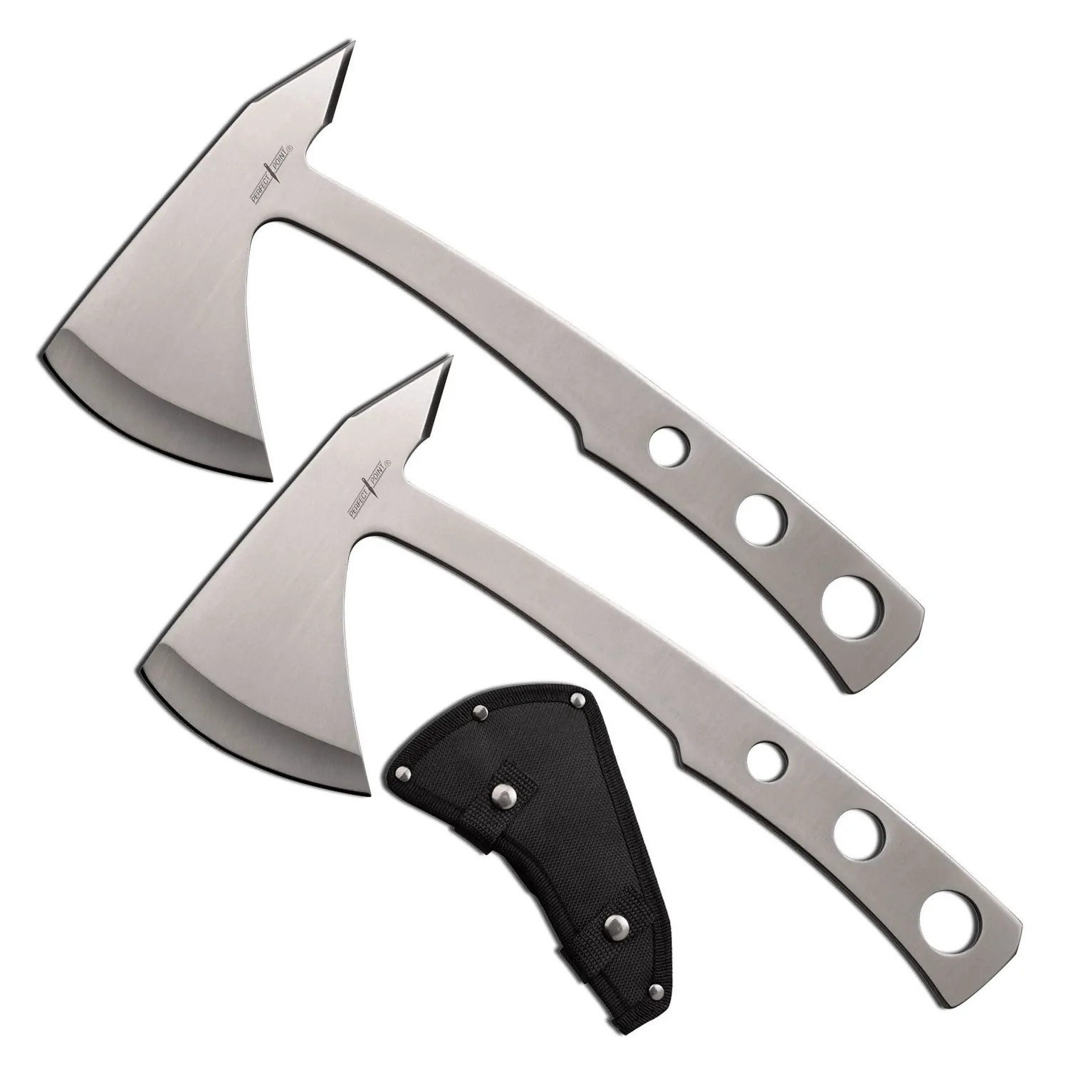Perfect Point Silver Stainless Steel Throwing Axes 2 Pack K-PP-107-S2 PP-107-S2