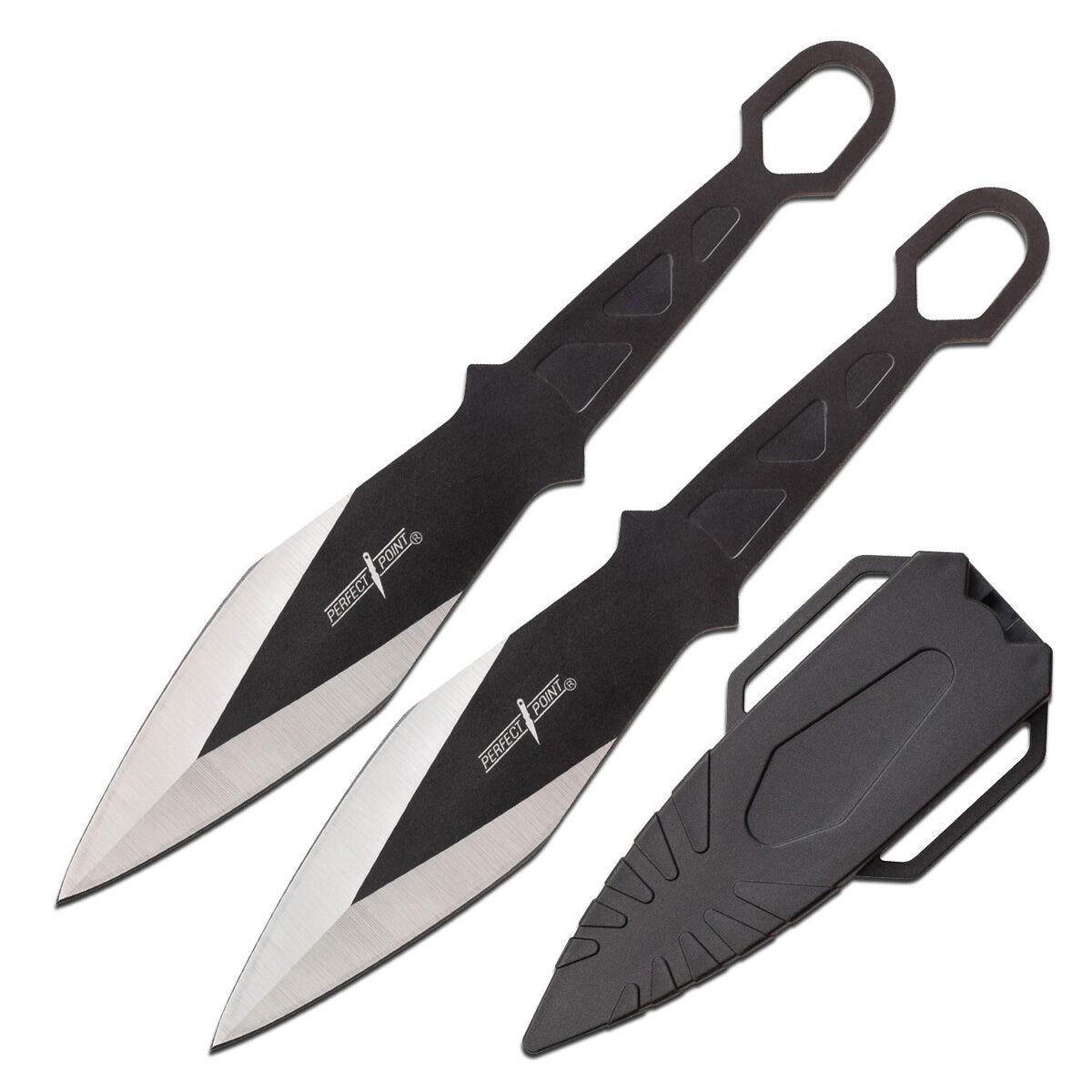 Perfect Point Black Silver Throwing Knives 2 Pack K-PP-130-2 N/A Other