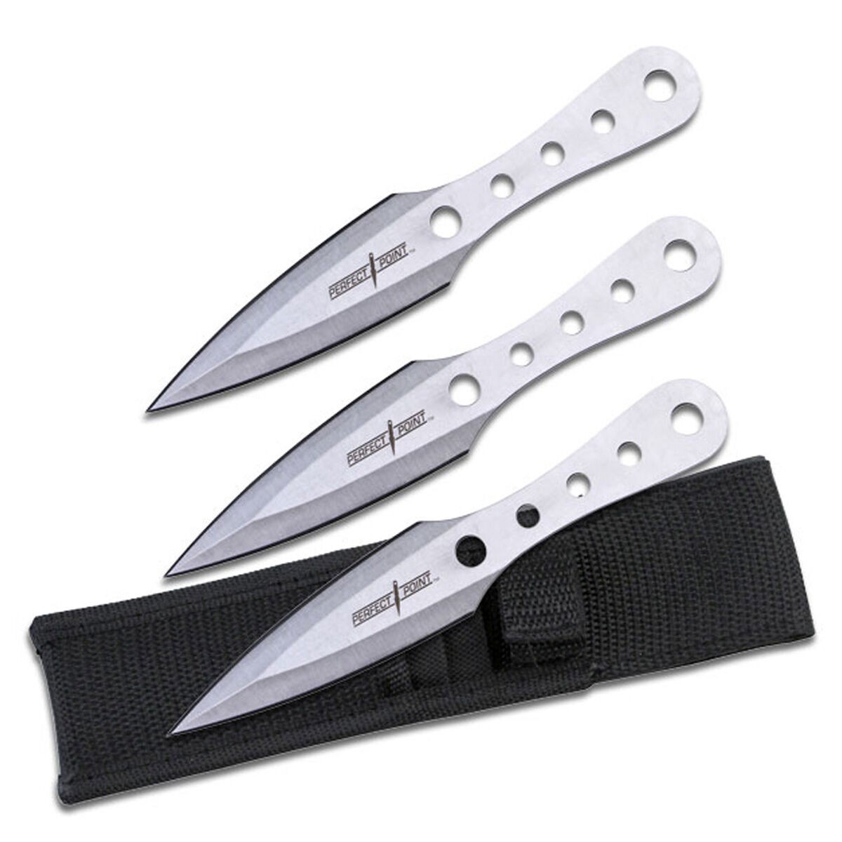 Perfect Point Silver Stainless Steel Throwing Knives 3 Pack K-PP-022-3S N/A