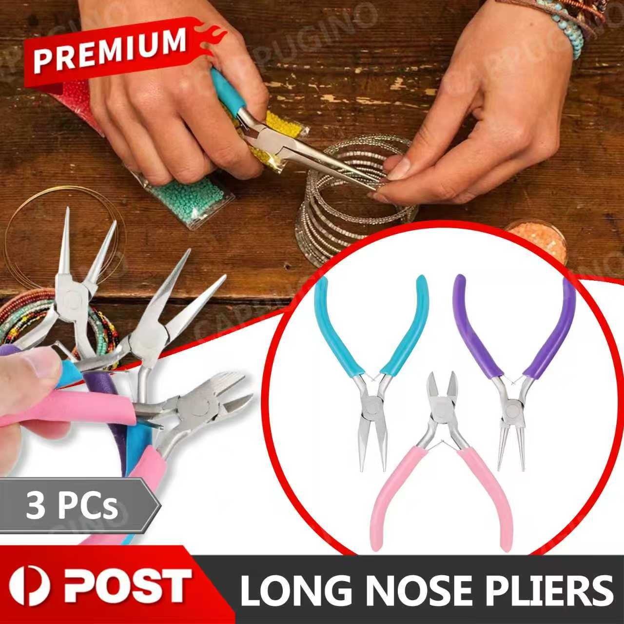 3PCS Round Nose Pliers Beading Jewellery Making Tools Wire Cutters Combo Kit