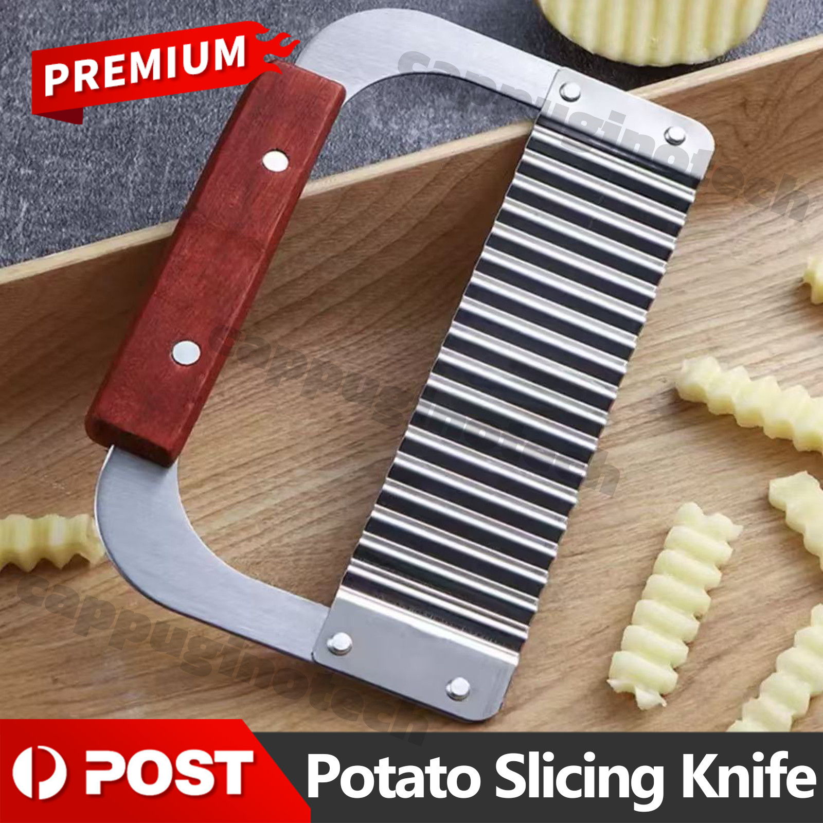 Discount Depot Potato Crinkle Cutter Dough Wavy Slicer Steel Kitchen Vegetable