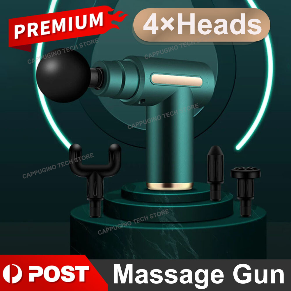 Deep Tissue Massage Guns 4 Heads LCD Handheld Muscle Relief Percussion Massagers