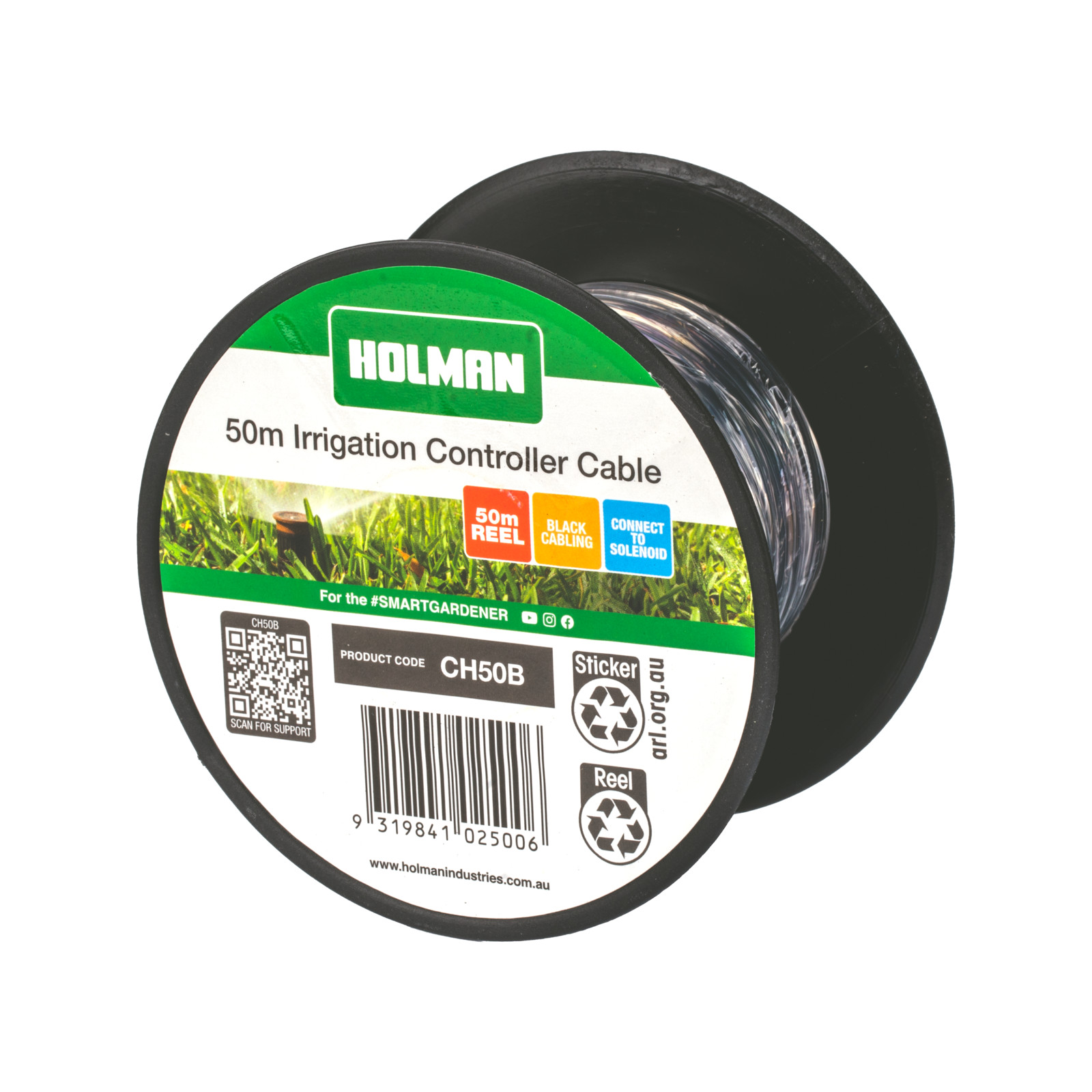 Holman 50m Black Wire Irrigation Cable Car Wiring Adapter