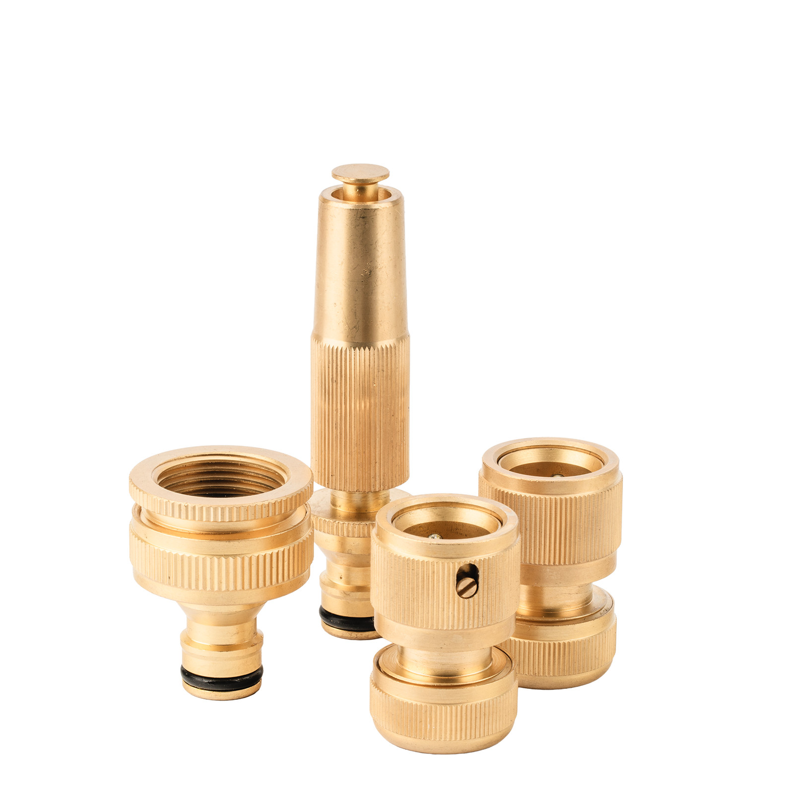 Garden Basics 4 Piece Brass Hose Connector Set Car Wiring Adapter Auto Part