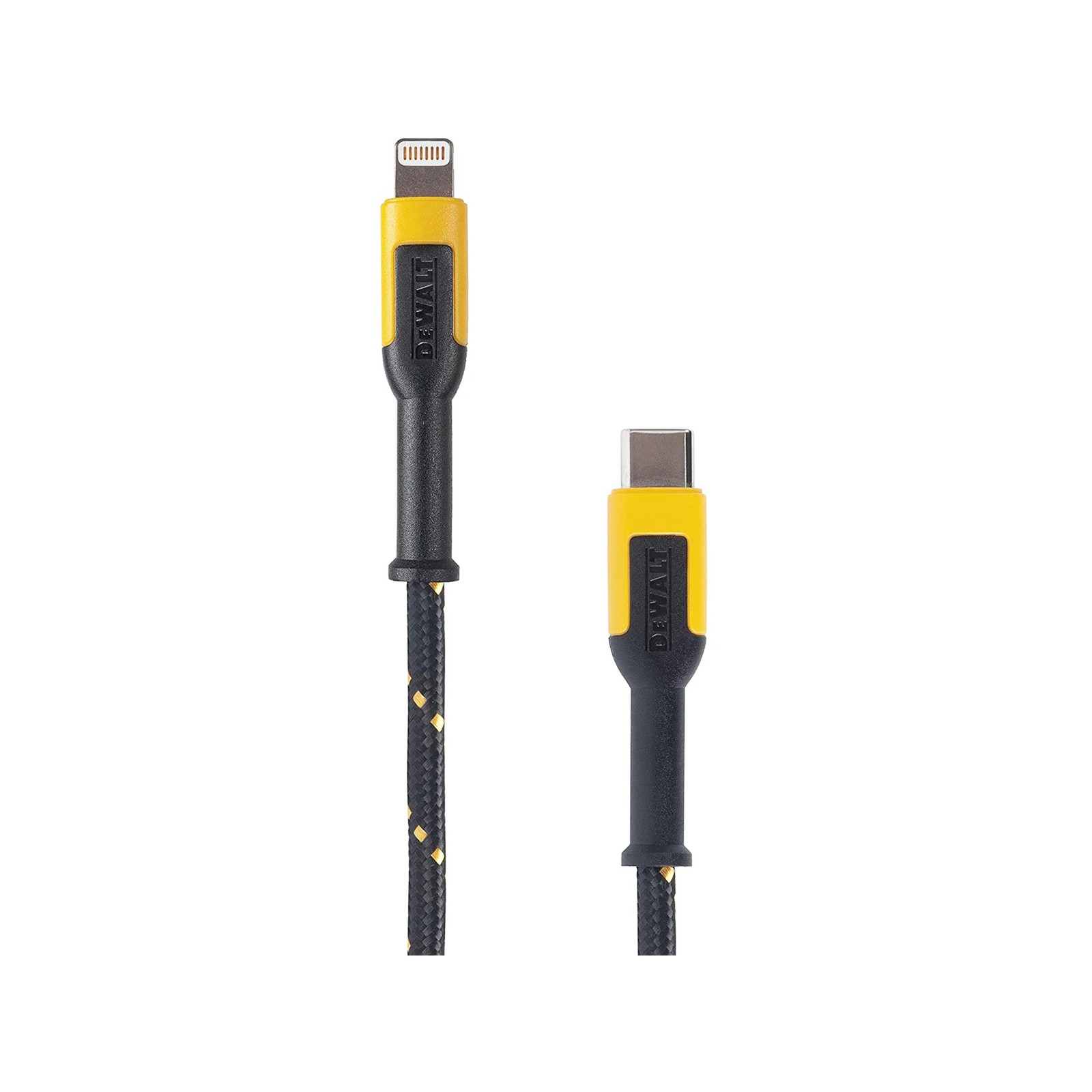 DeWALT 1.2m Charging Cable Reinforced with Kevlar Lightning to USB-C Car Wiring