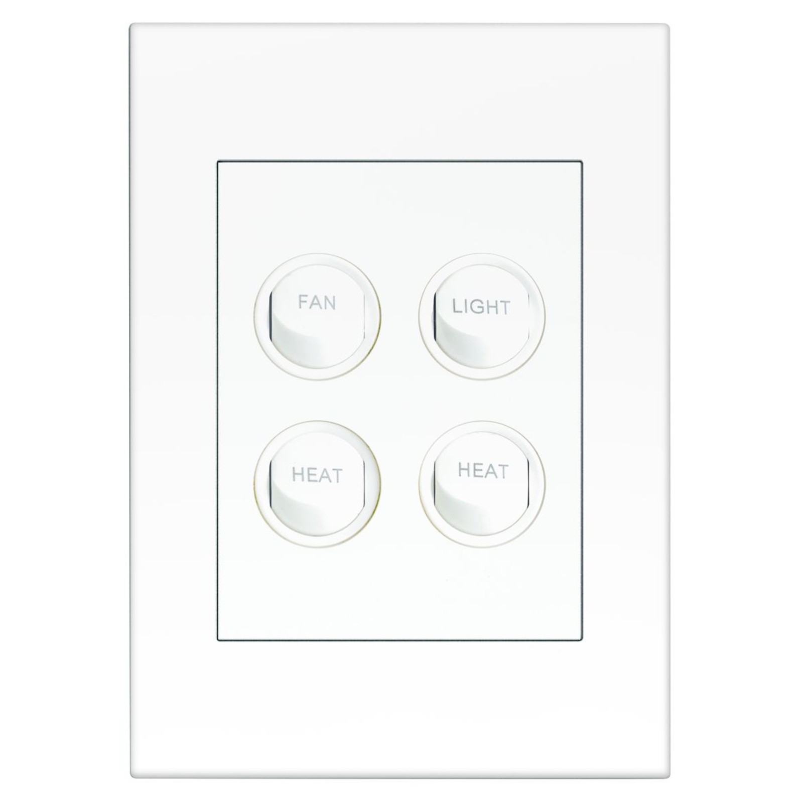 HPM VIVO 4 Gang Fan / Light / Heat Switch