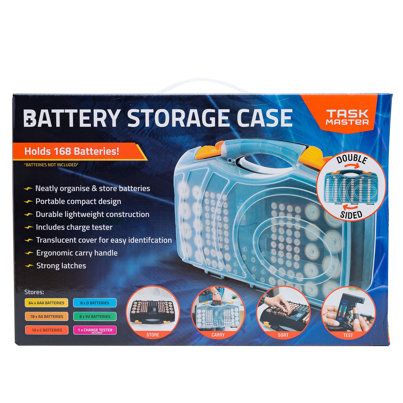 Taskmaster Double Sided Battery Storage Case