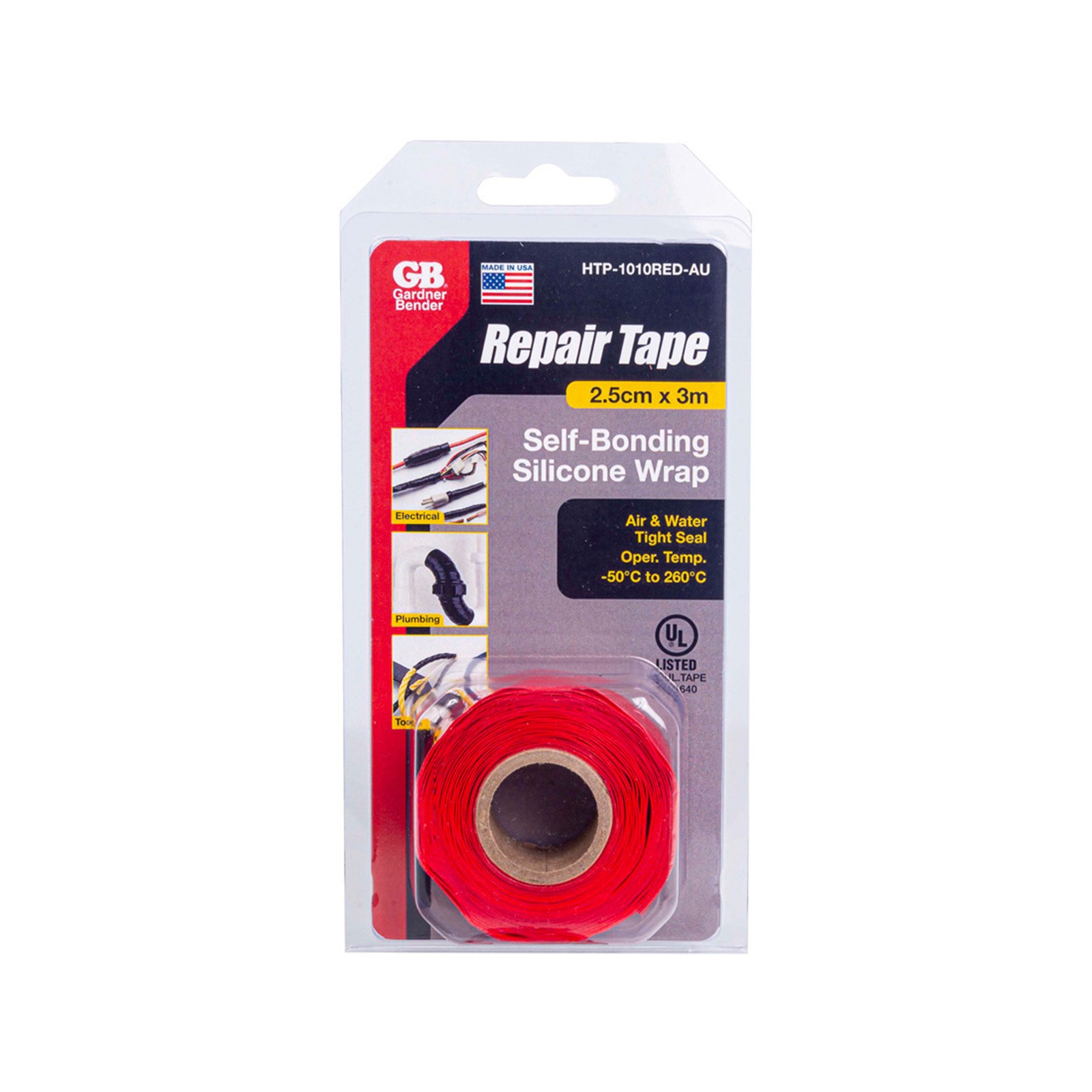 Gardner Bender 2.5cm x 3m Red Self-Bonding Repair Tape