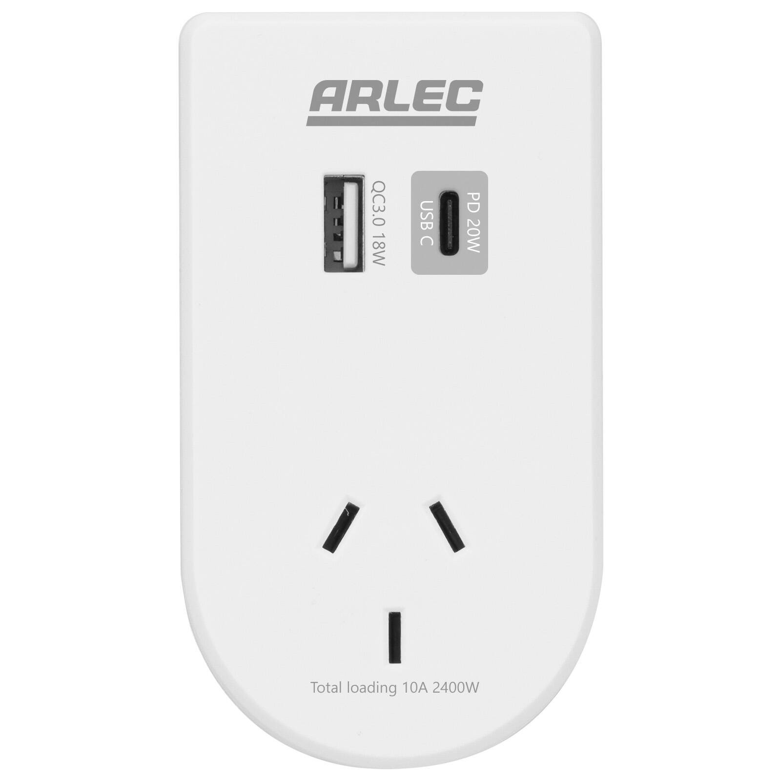 Arlec Power Adaptor With Integrated Phone Mount And USB PD20W Car Wiring Adapter