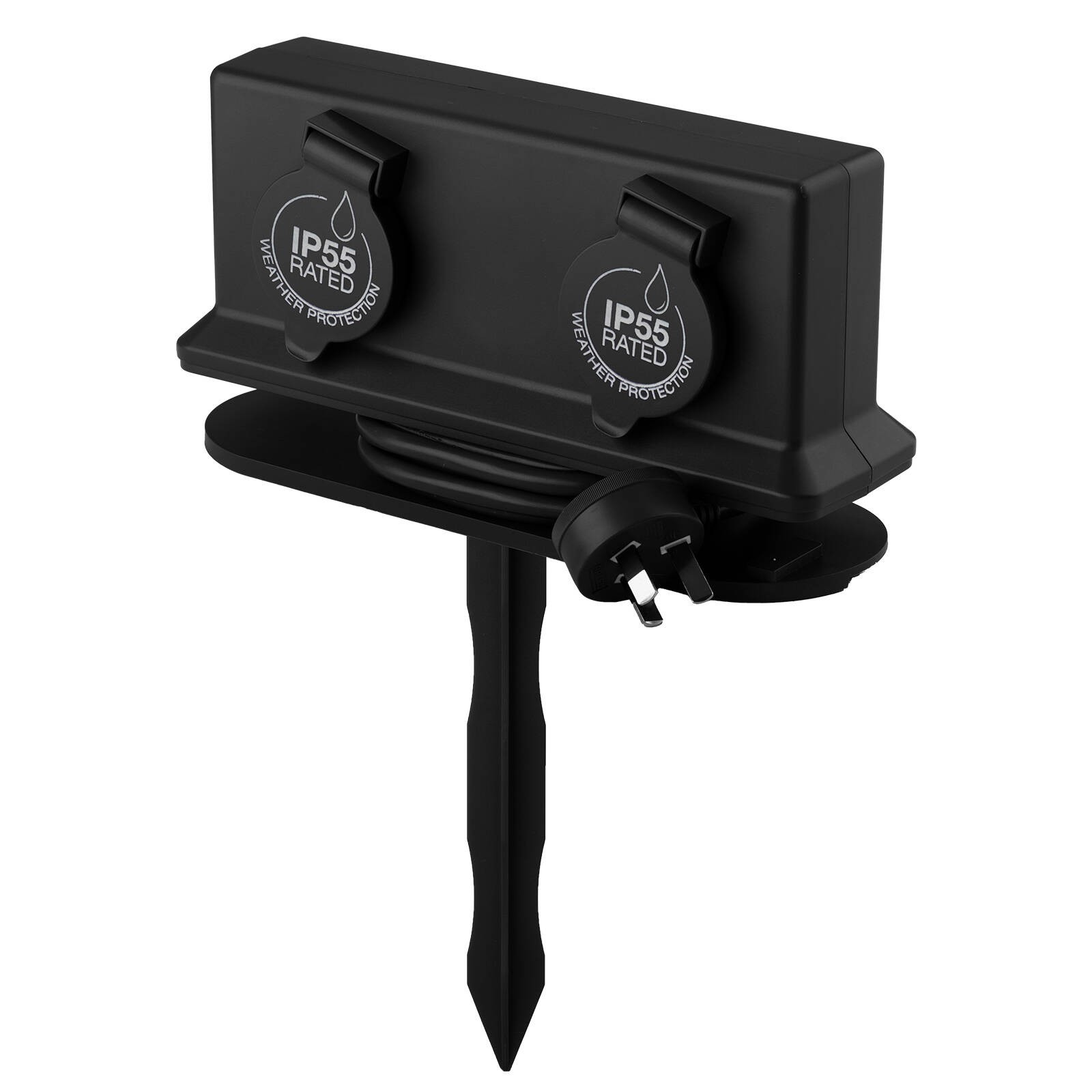 Arlec 2 Outlet Outdoor Powerboard With Removable Garden Stake