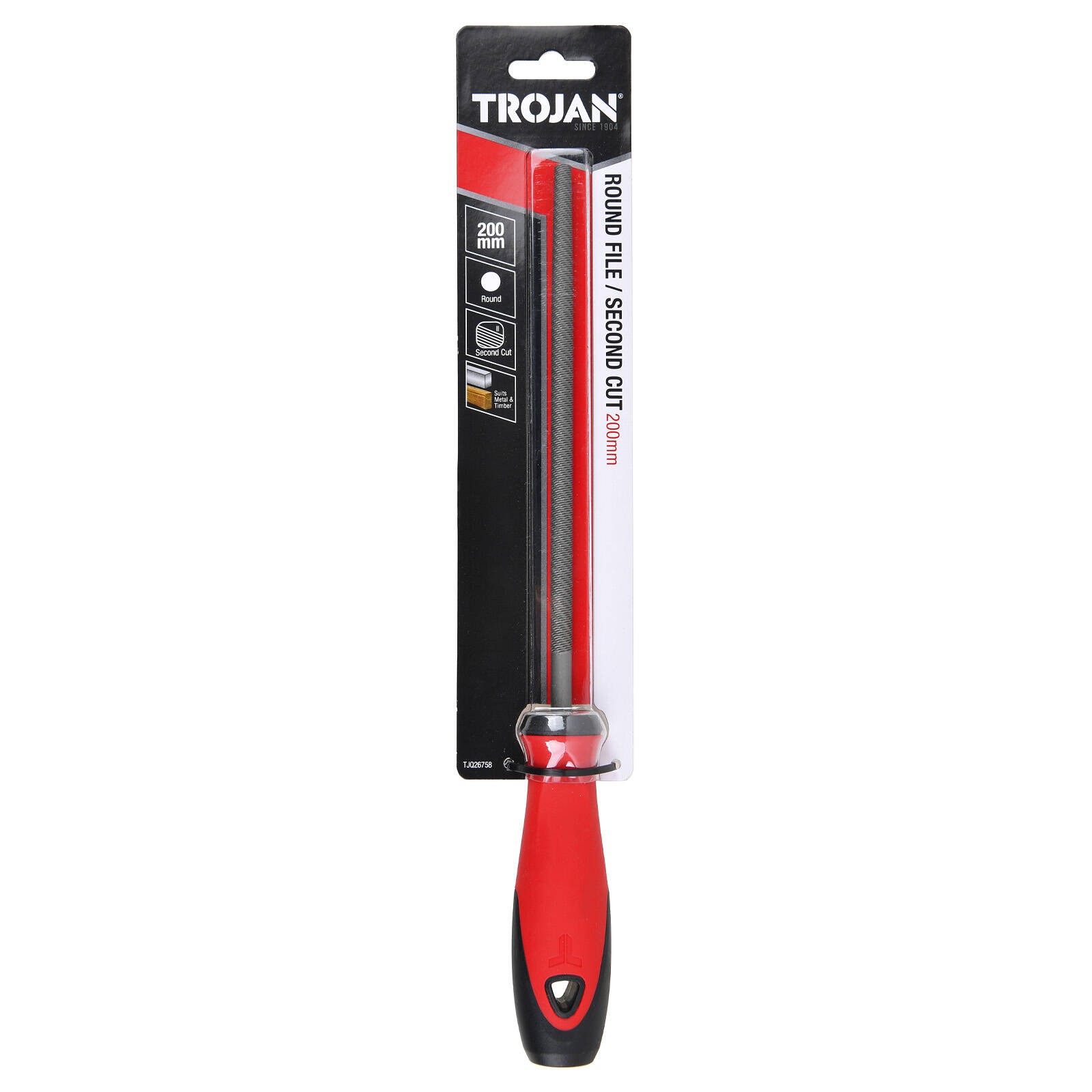 Trojan 200mm Second Cut Round File Workshop Tool