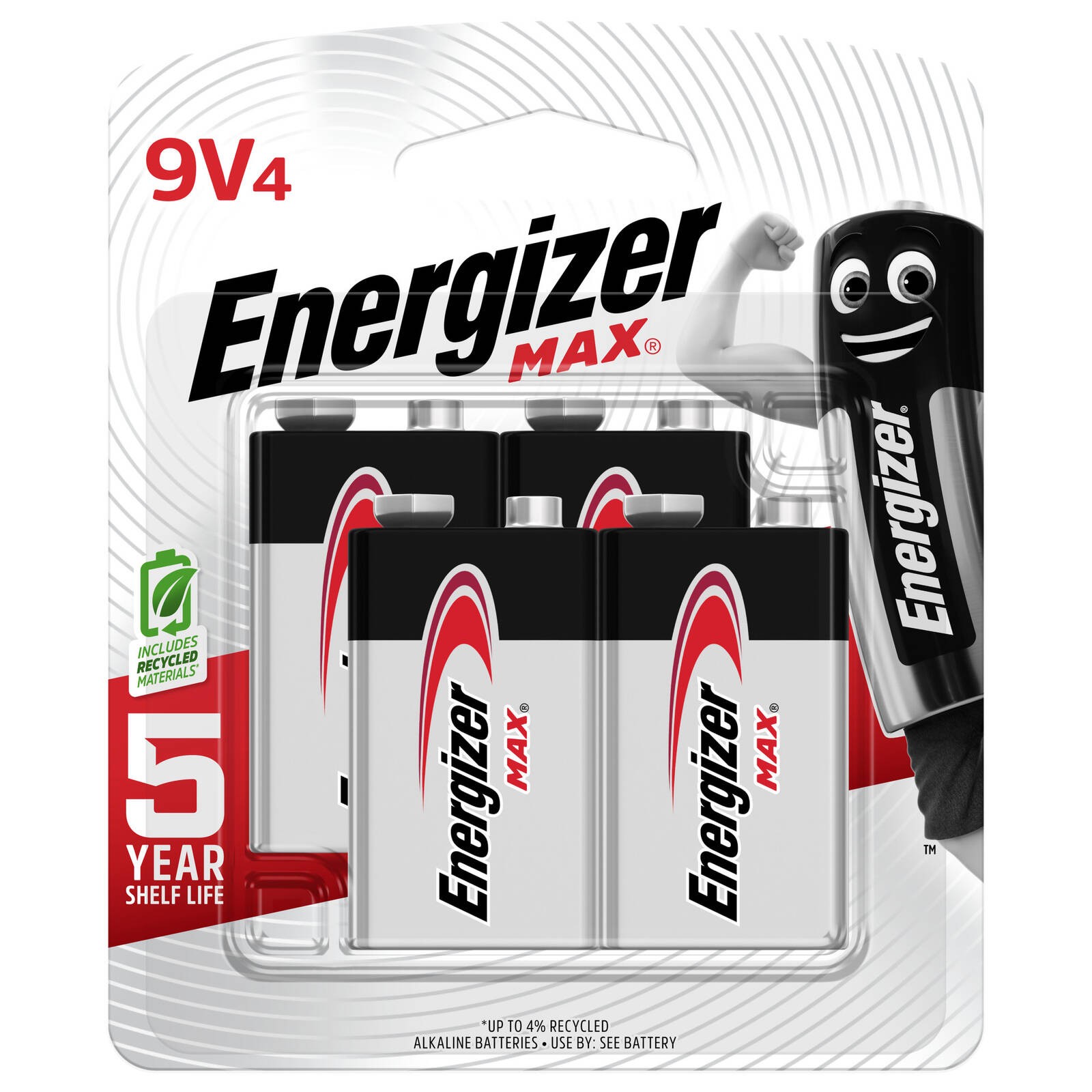 Energizer Max 9V Batteries - 4 pieces Workshop Tool