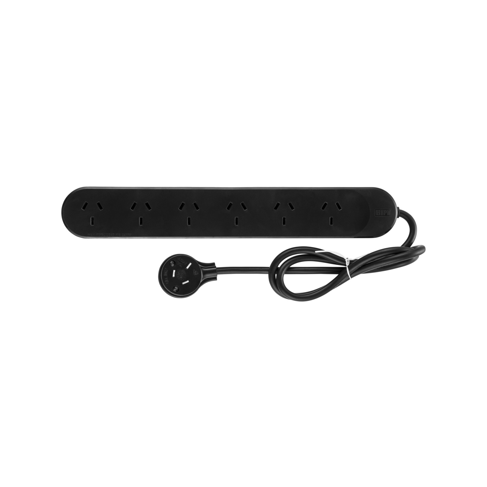 HPM 6 Outlet Black Standard Powerboard(3) Workshop Tool