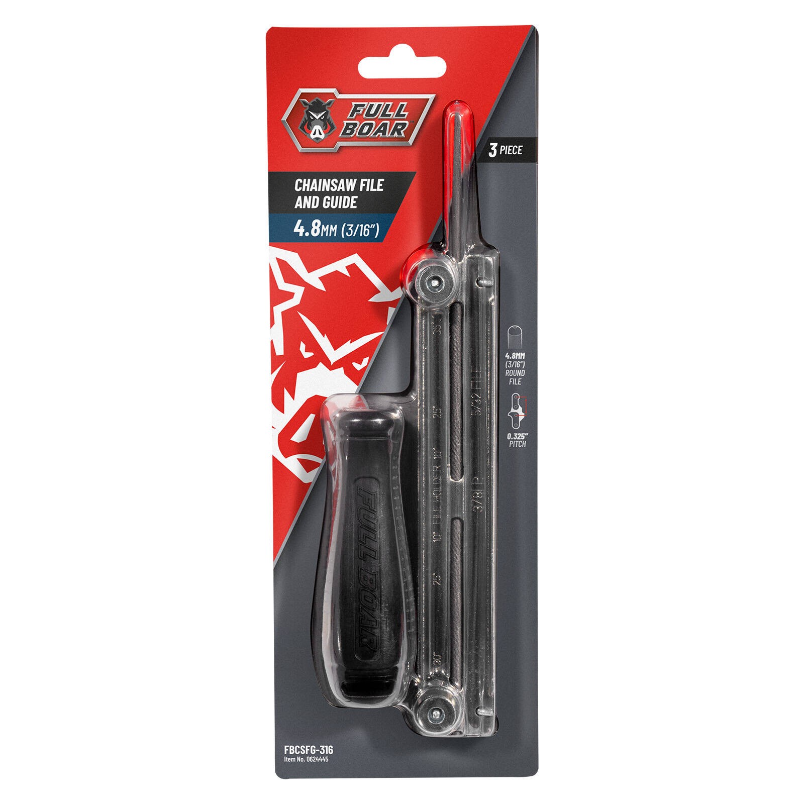 Full Boar 4.8mm (3/16") Chainsaw File and Guide Workshop Tool