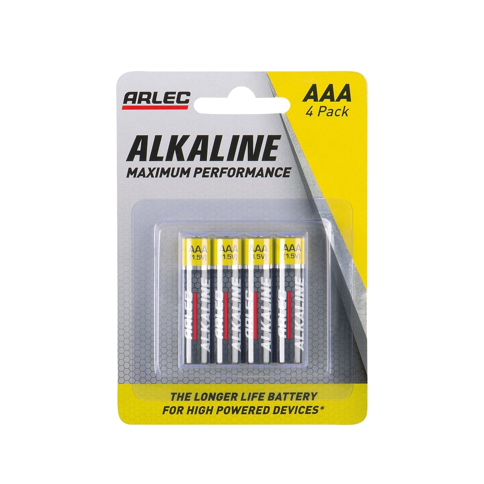 Arlec AAA Alkaline Batteries 4 pcs