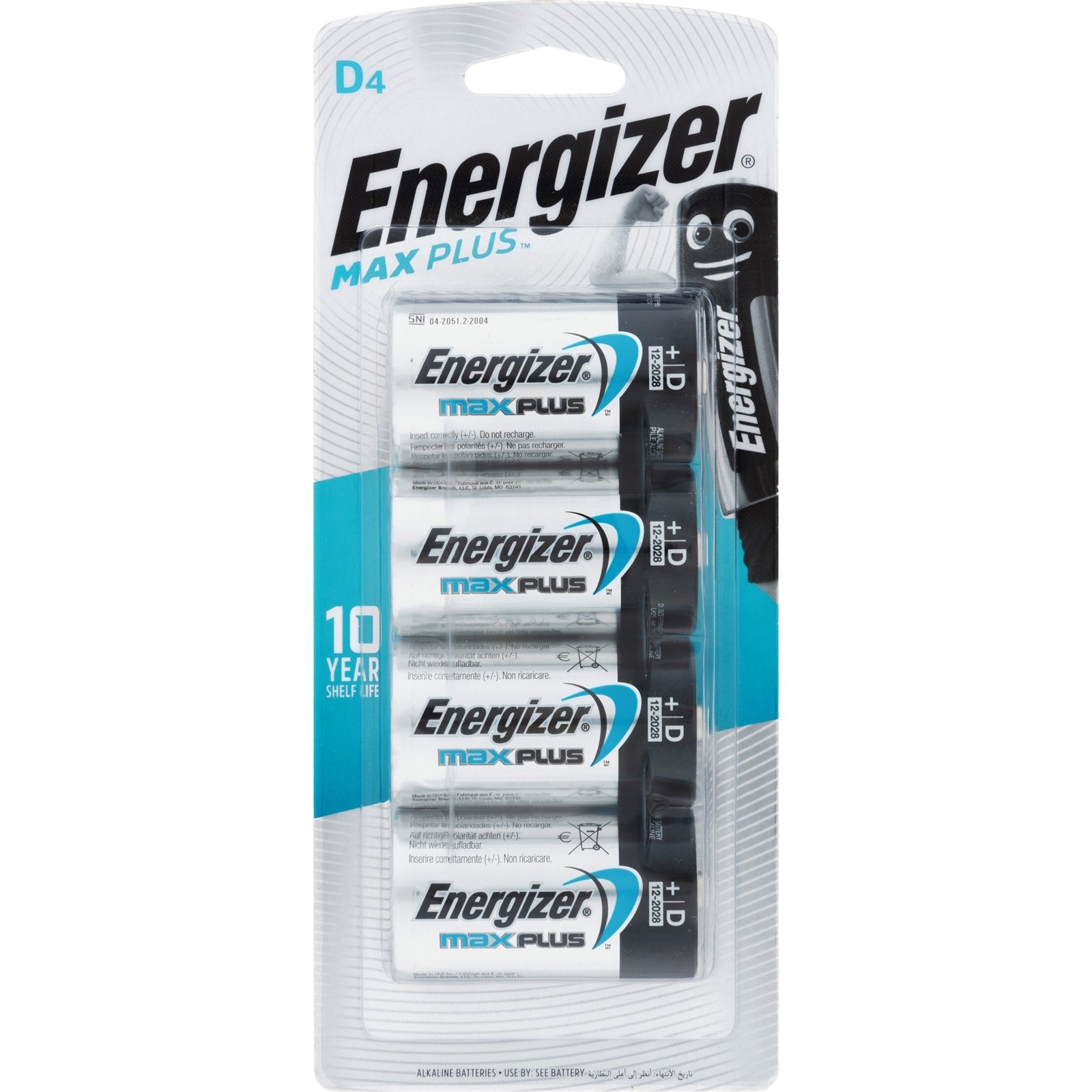 Energizer Max Plus D - 4 pieces
