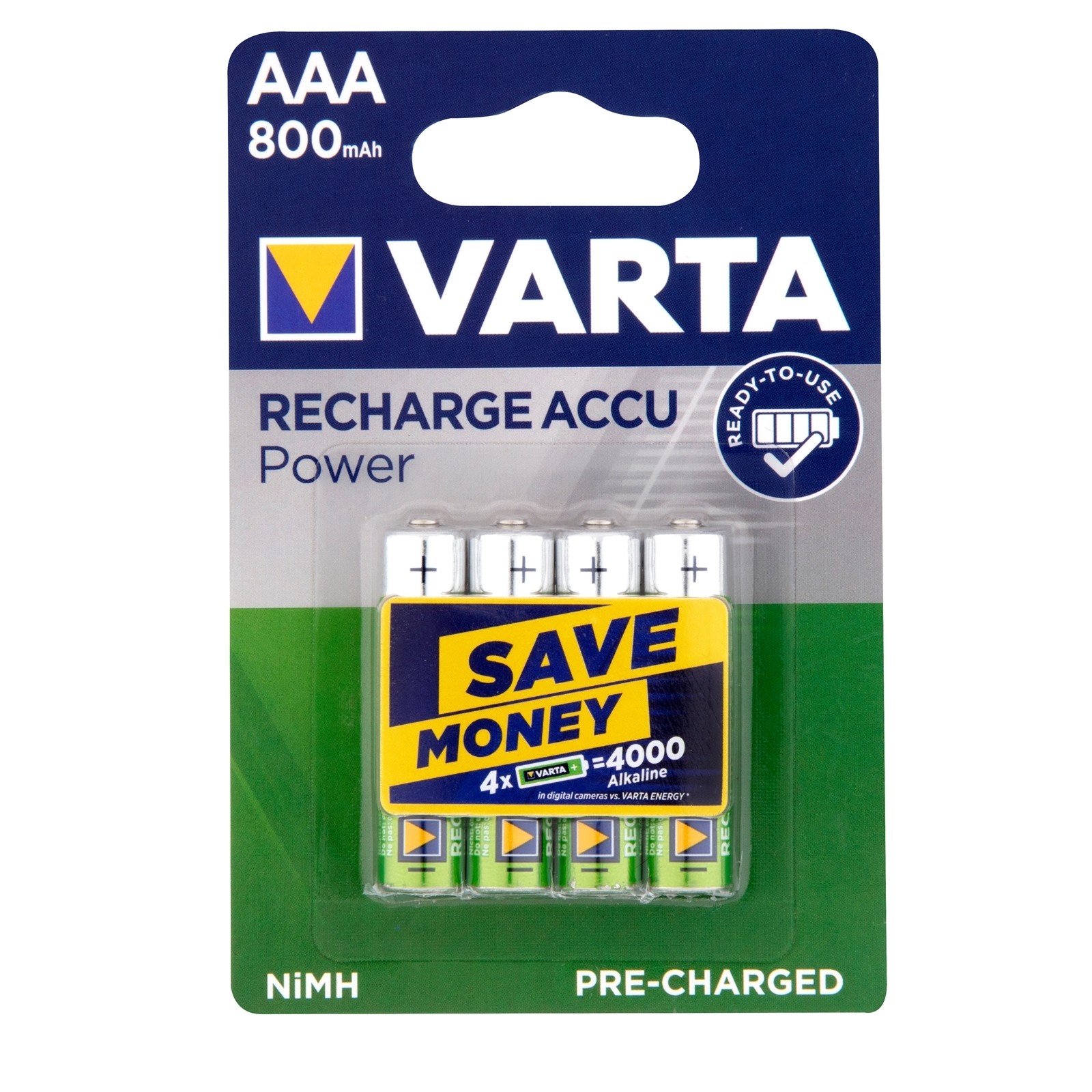 Varta AAA Rechargeable Batteries - 4 pieces