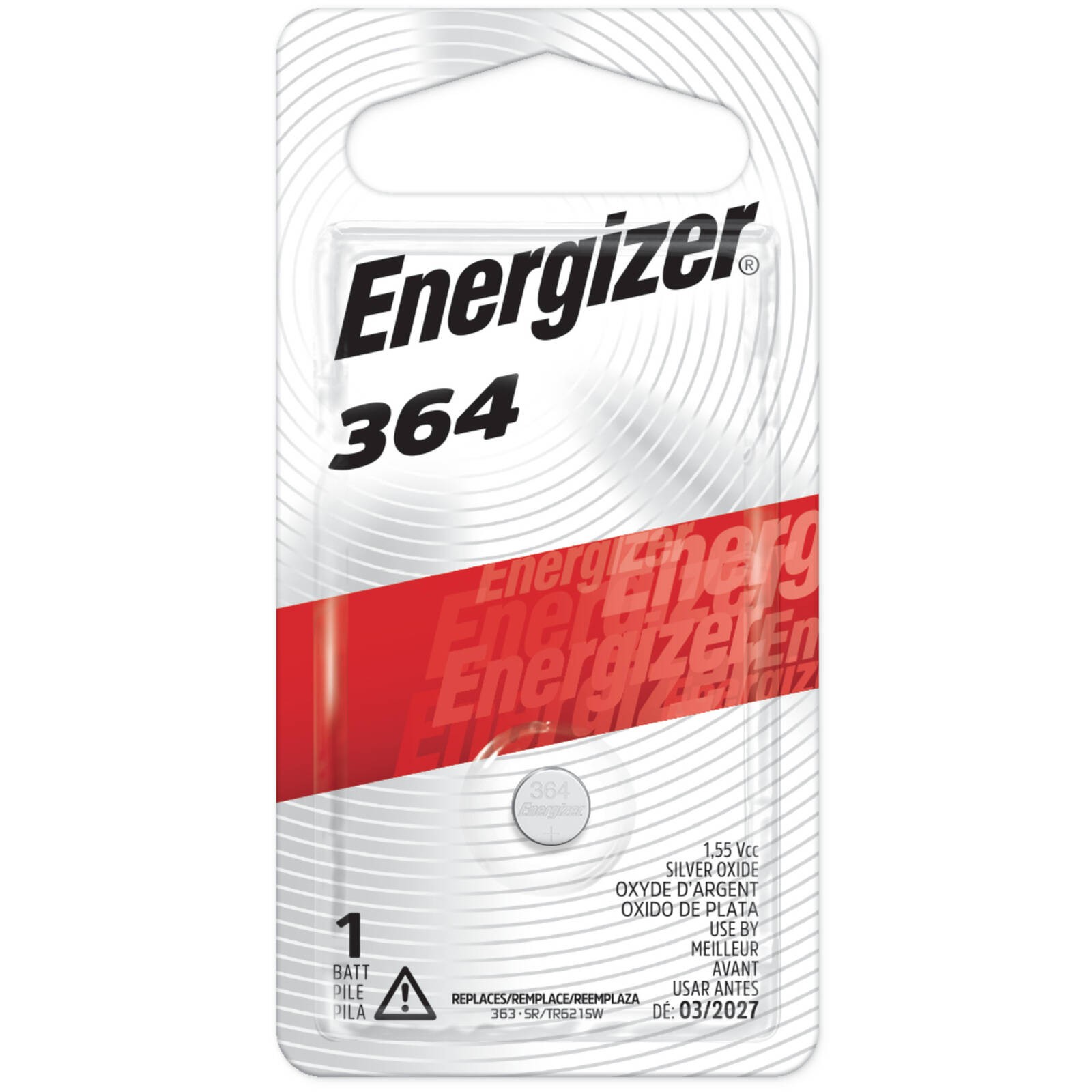 Energizer 364/363 Silver Oxide Button Battery 2 pcs