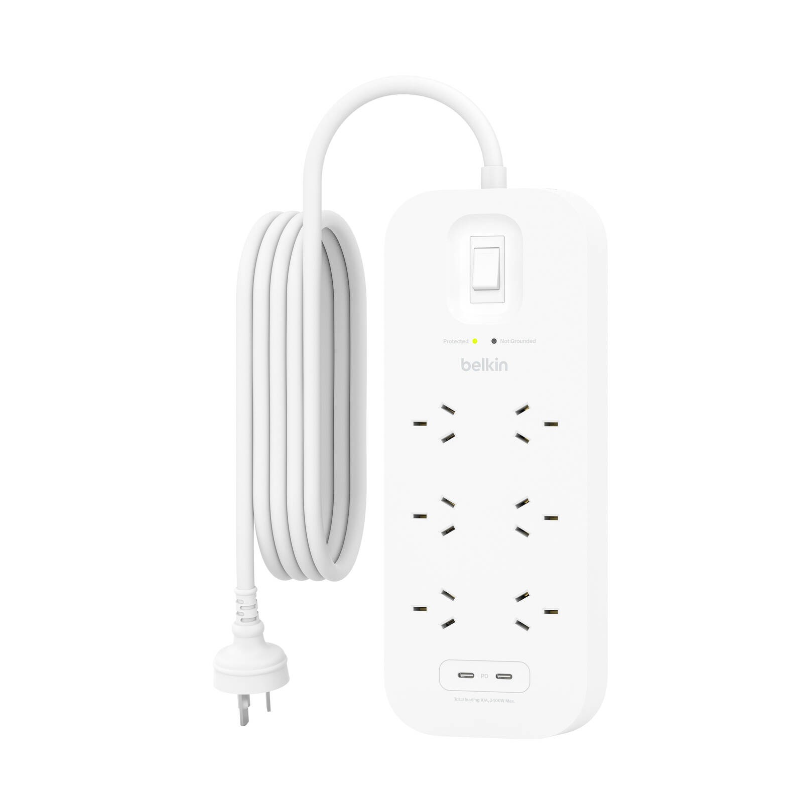 Belkin 6 Outlet Surge Protector With Dual USB-C 30W Car Charger