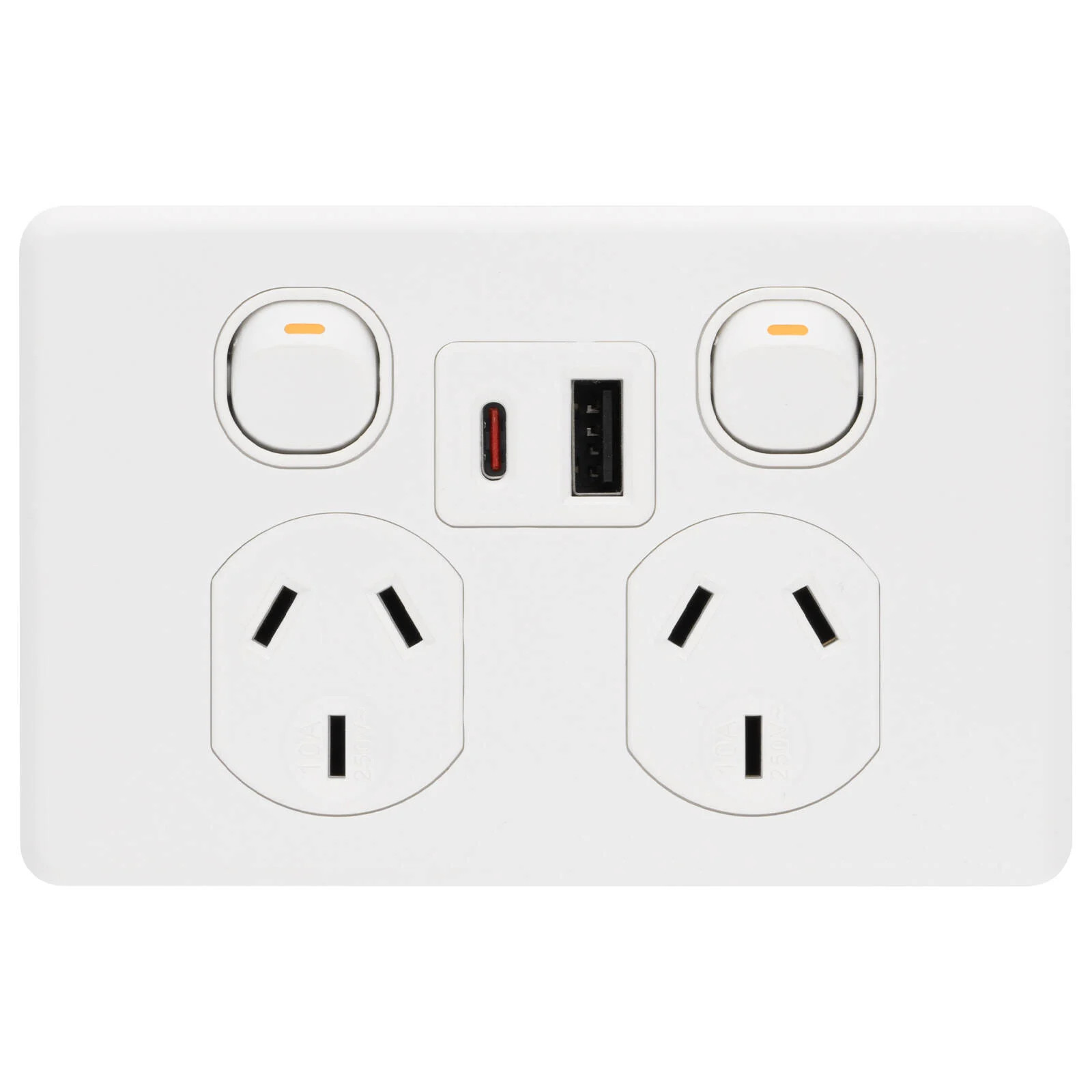 DETA White Matte X6 Double Power Point With USB A+C PD20W Fast Charging