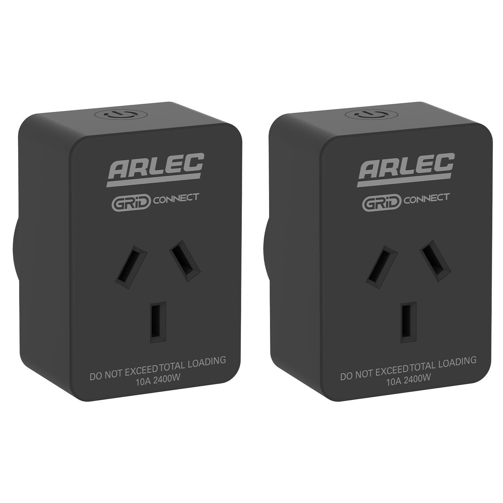 Arlec Grid Connect Smart Plug In Socket With Energy Meter - Twin Pack