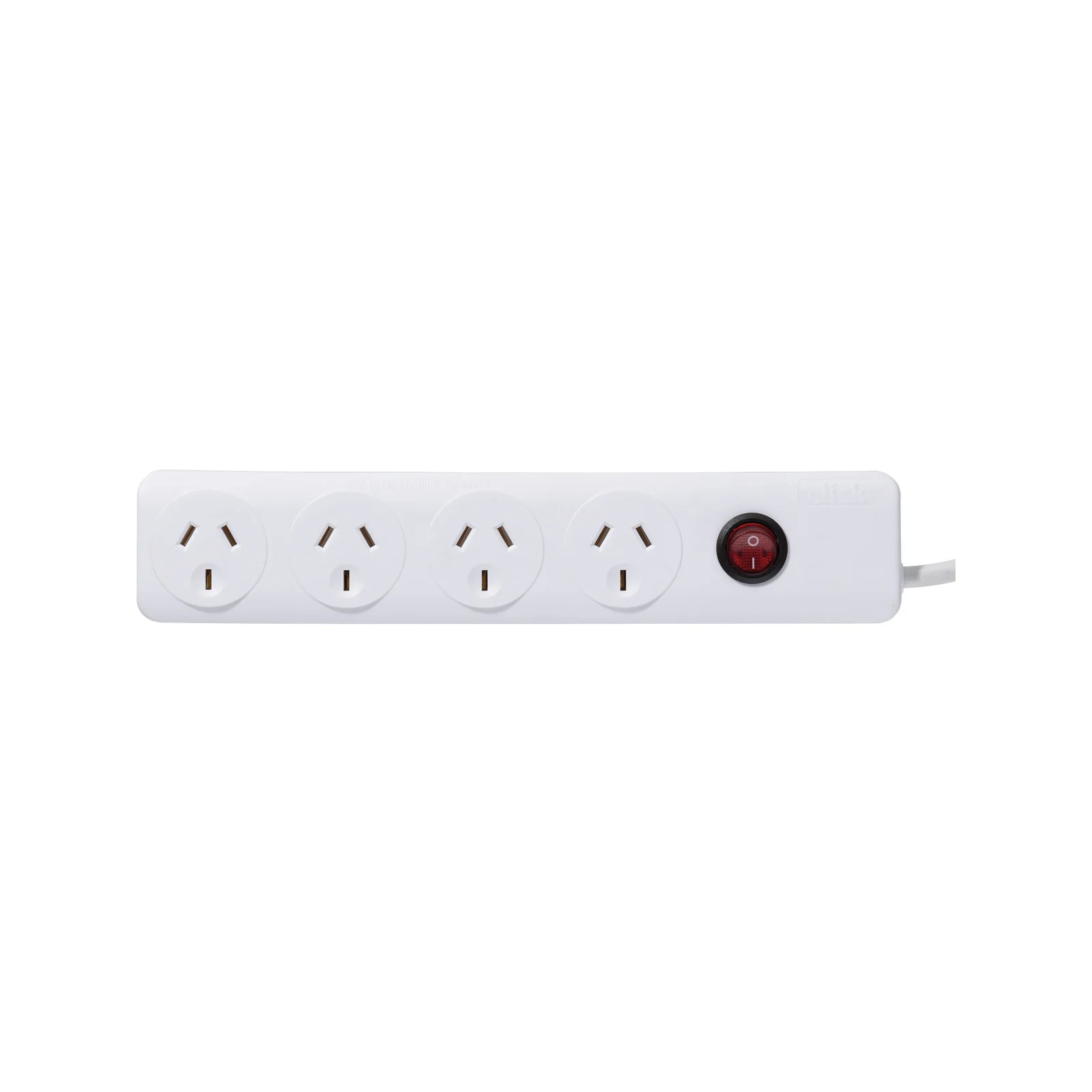 Click White 4 Outlet Powerboard With Master Switch