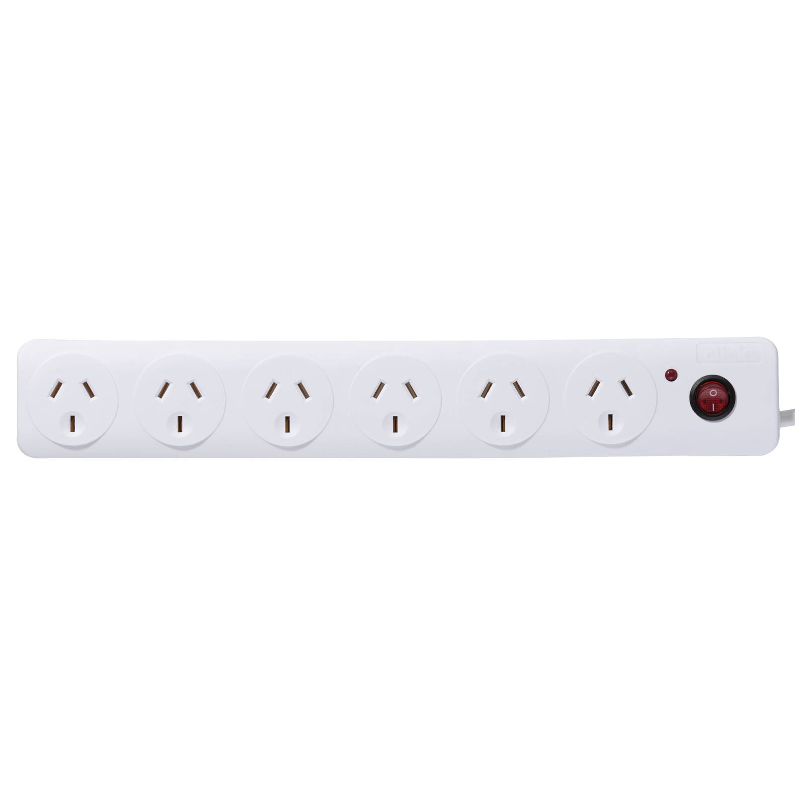 Click White 6 Outlet Surge Protected Powerboard with Master Switch