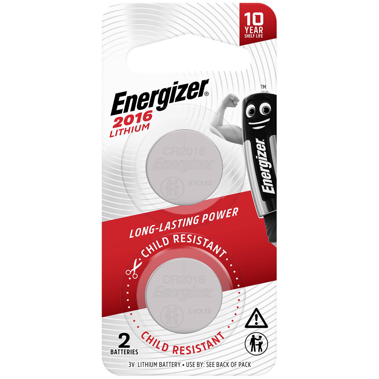 Energizer 2016 Lithium Coin Battery - 2 pieces