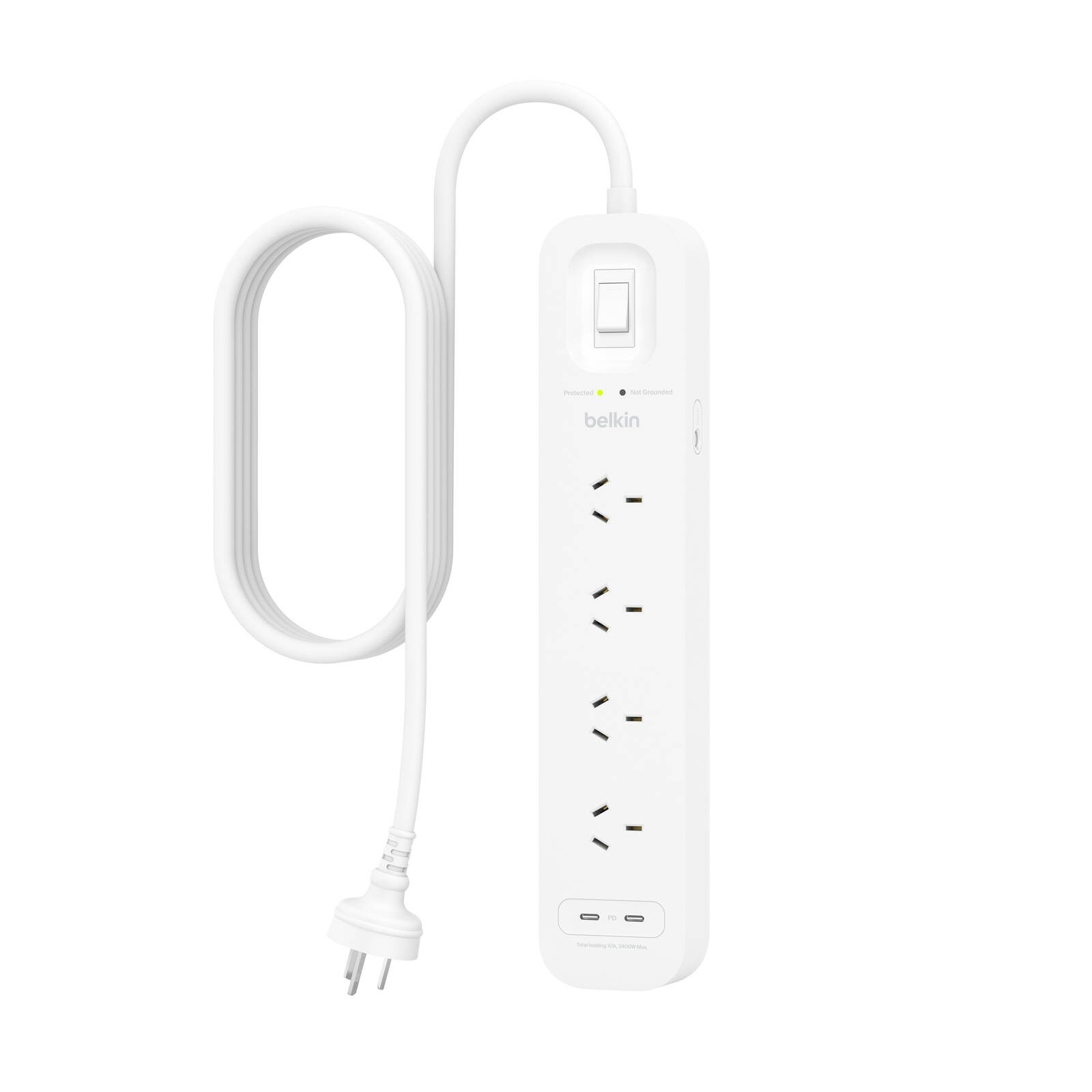 Belkin 4-Outlet Surge Protector With Dual USB-C 30W Car Charger