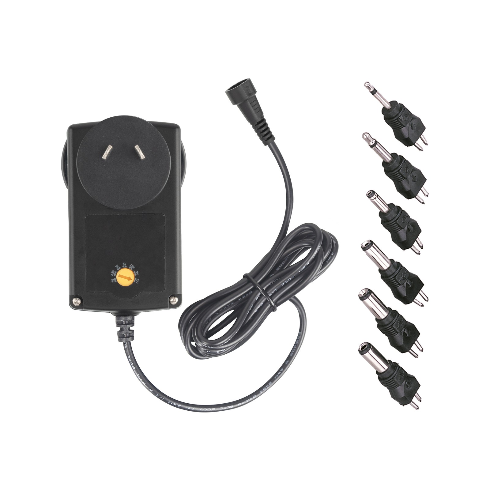 Antsig 3-12 VDC Multi Voltage Power Supply with Plug Adaptors TV Cable