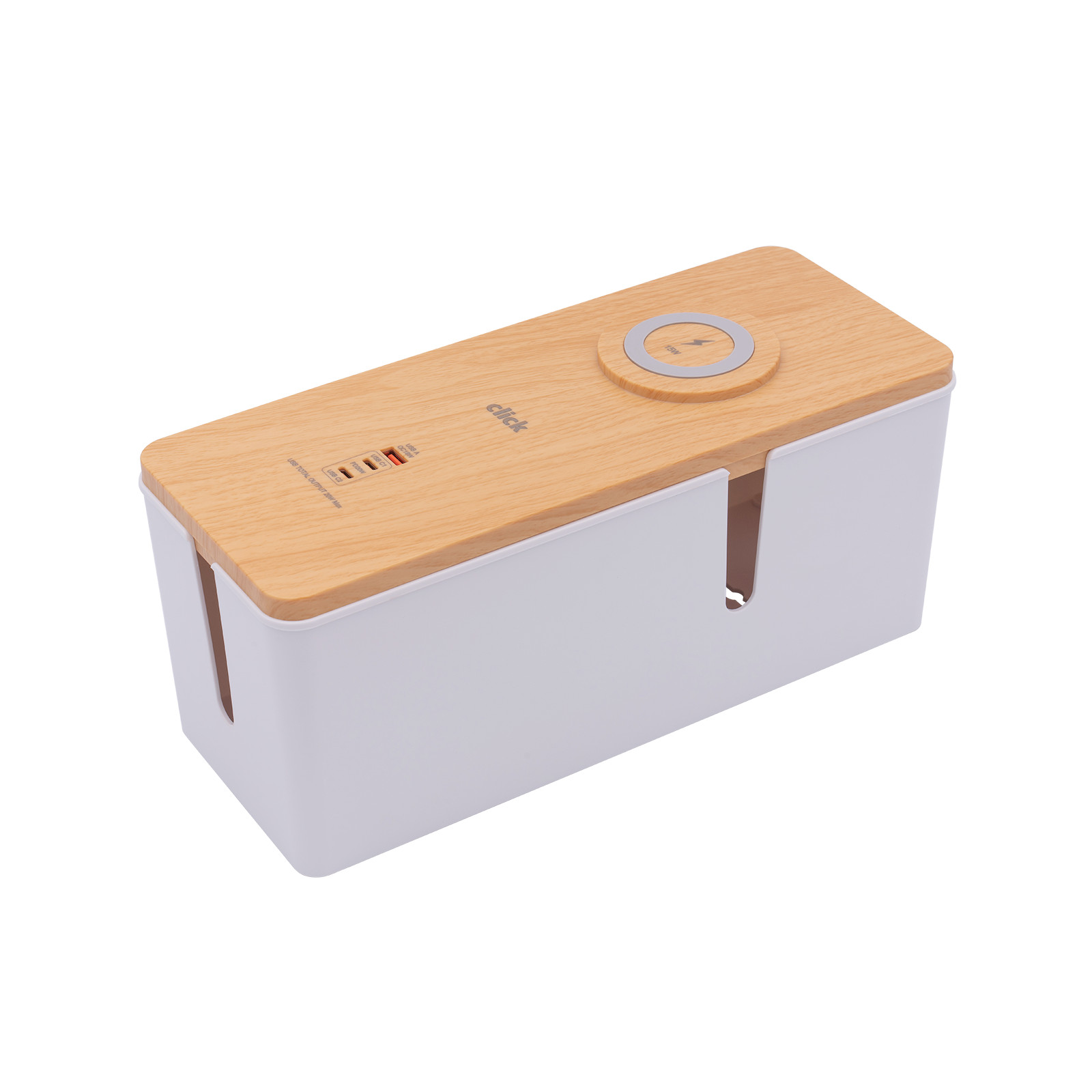 Click Cable Management Box With USB And Wireless Charger Car Wiring Adapter Auto