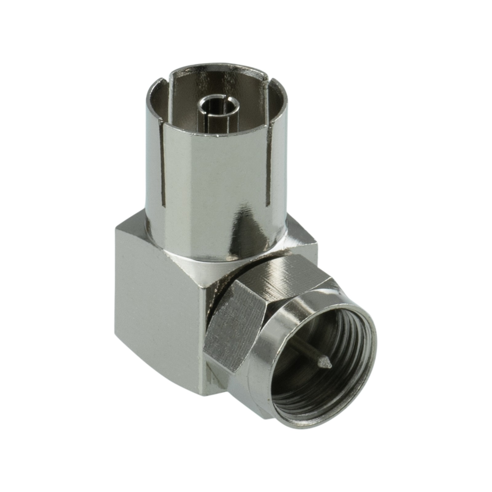 Antsig F Plug - PAL Socket Right Angle TV Cable