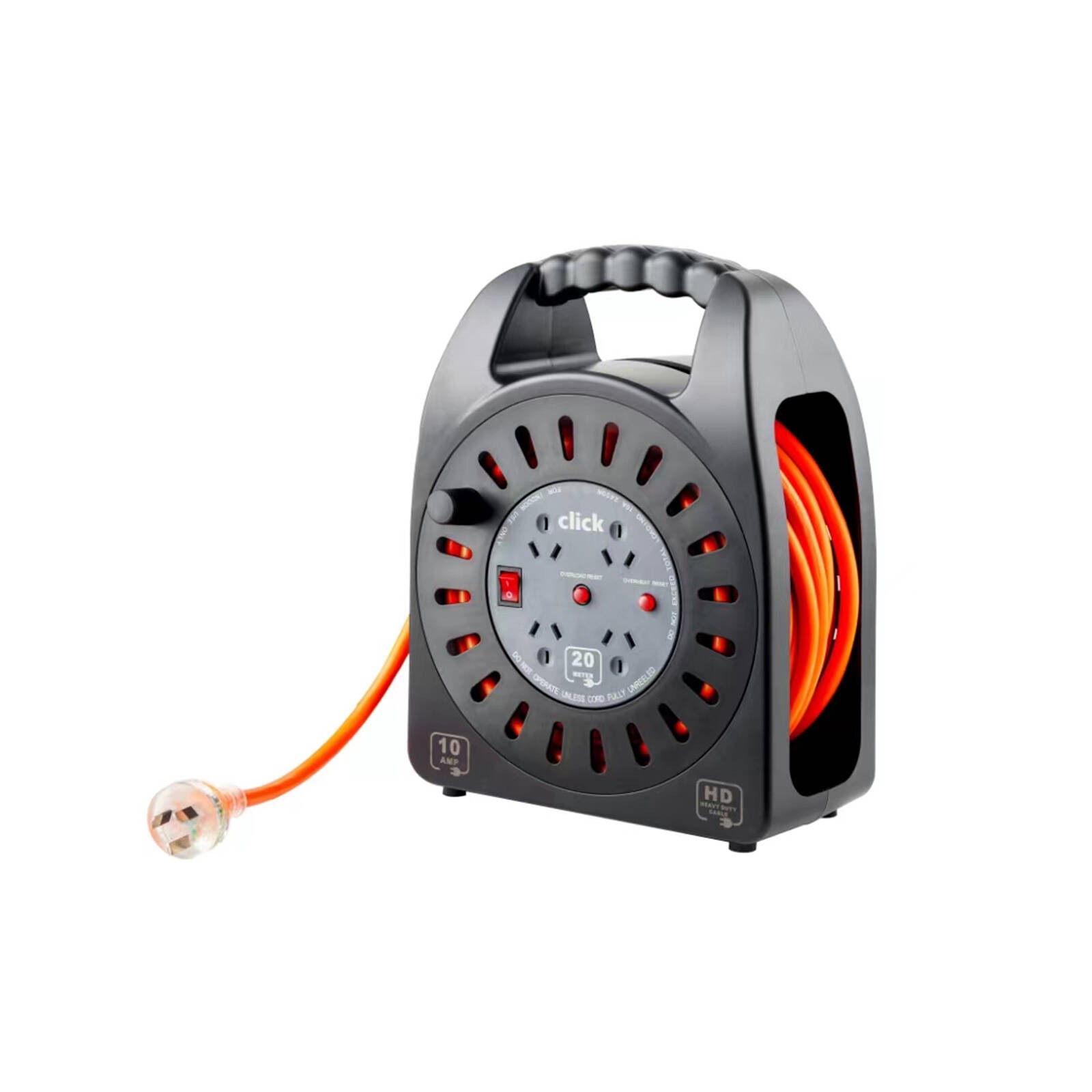 Click 20m 4 Outlet Cable Reel Car Wiring Adapter