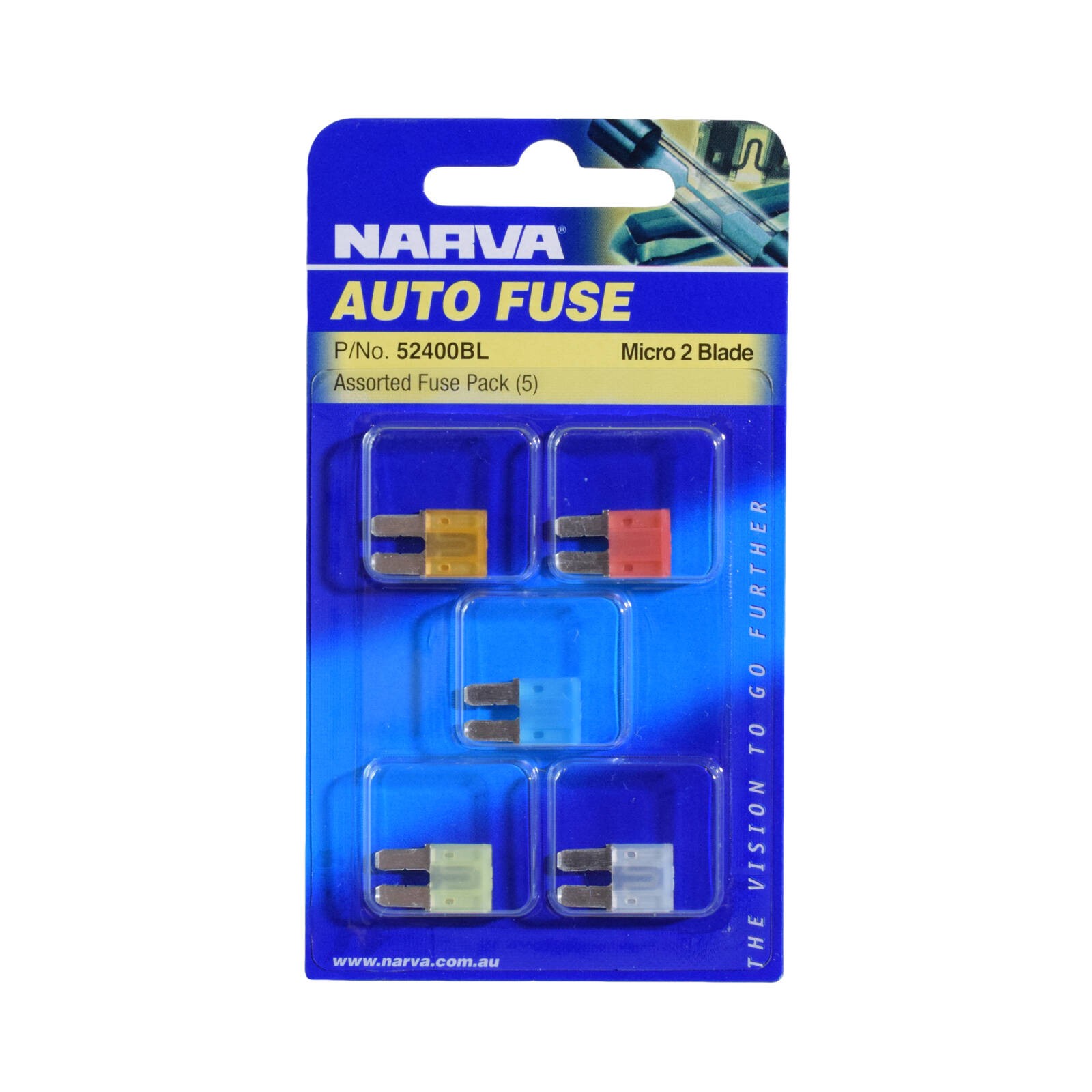 Narva 5-25Amp Micro 2 Blade Fuse Assortment 2 pcs Car Wiring Adapter Auto Part