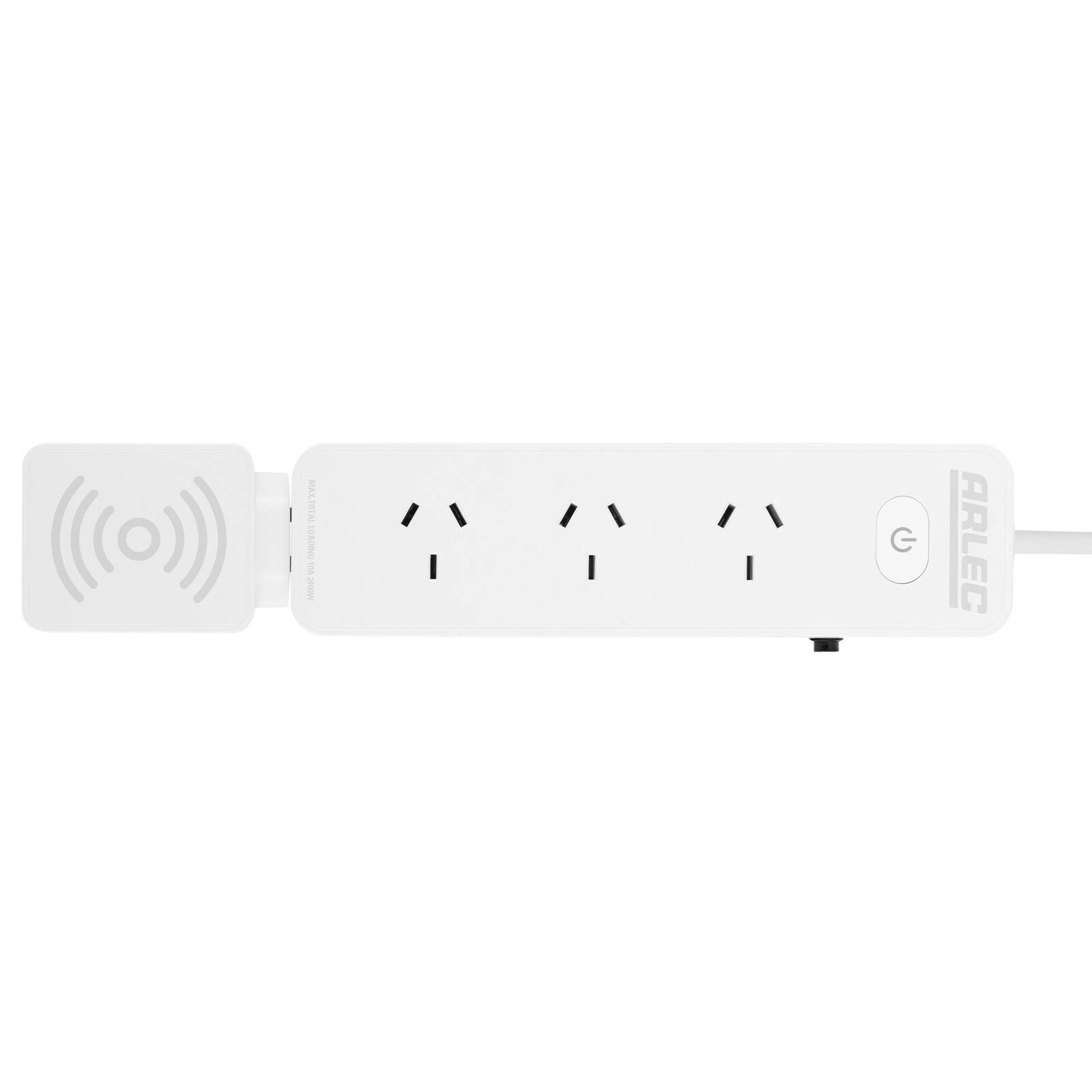 Arlec 4 Outlet Powerboard with Detachable 10W Wireless Charger Car Charger