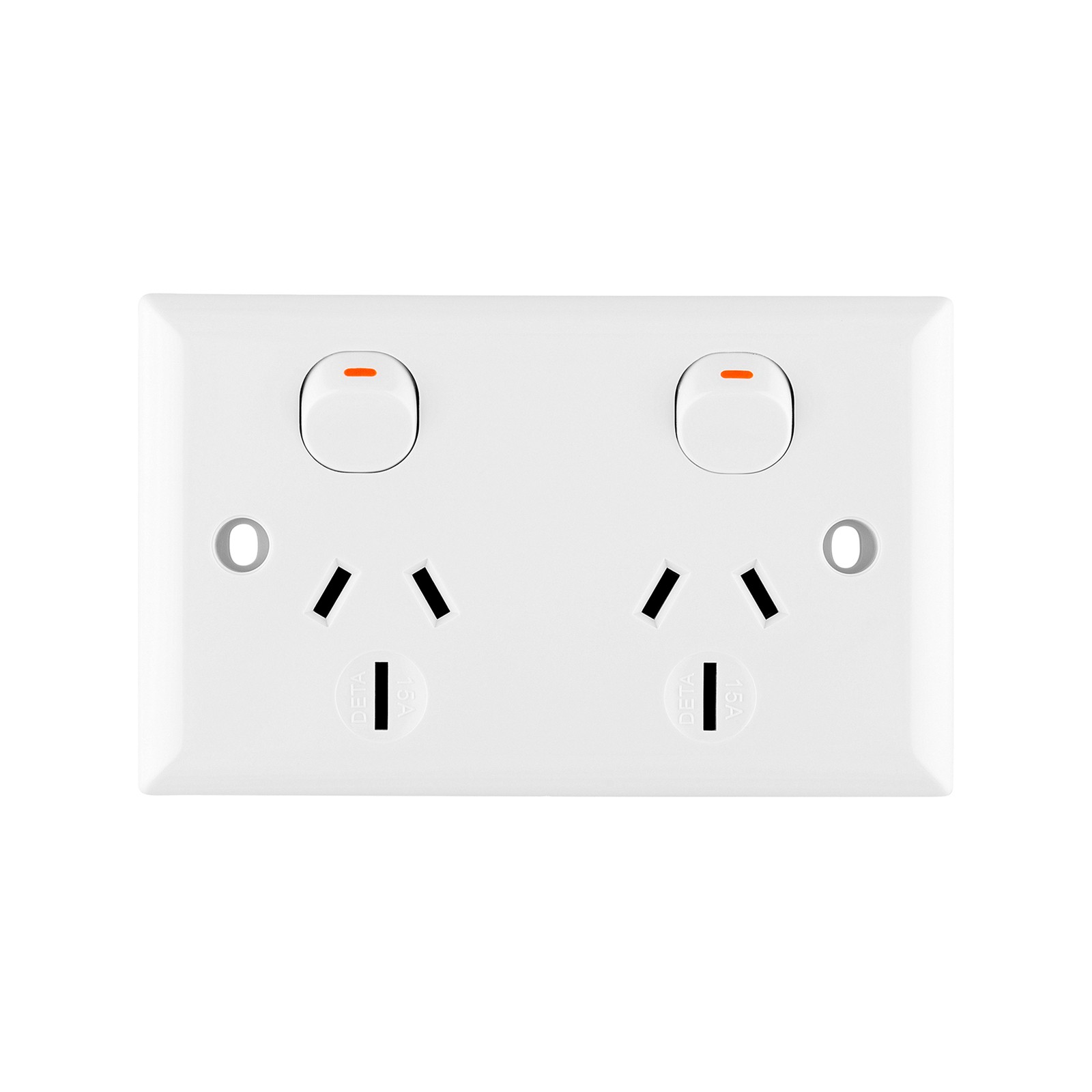 DETA 15 Amp Solid Plate Double Power Point