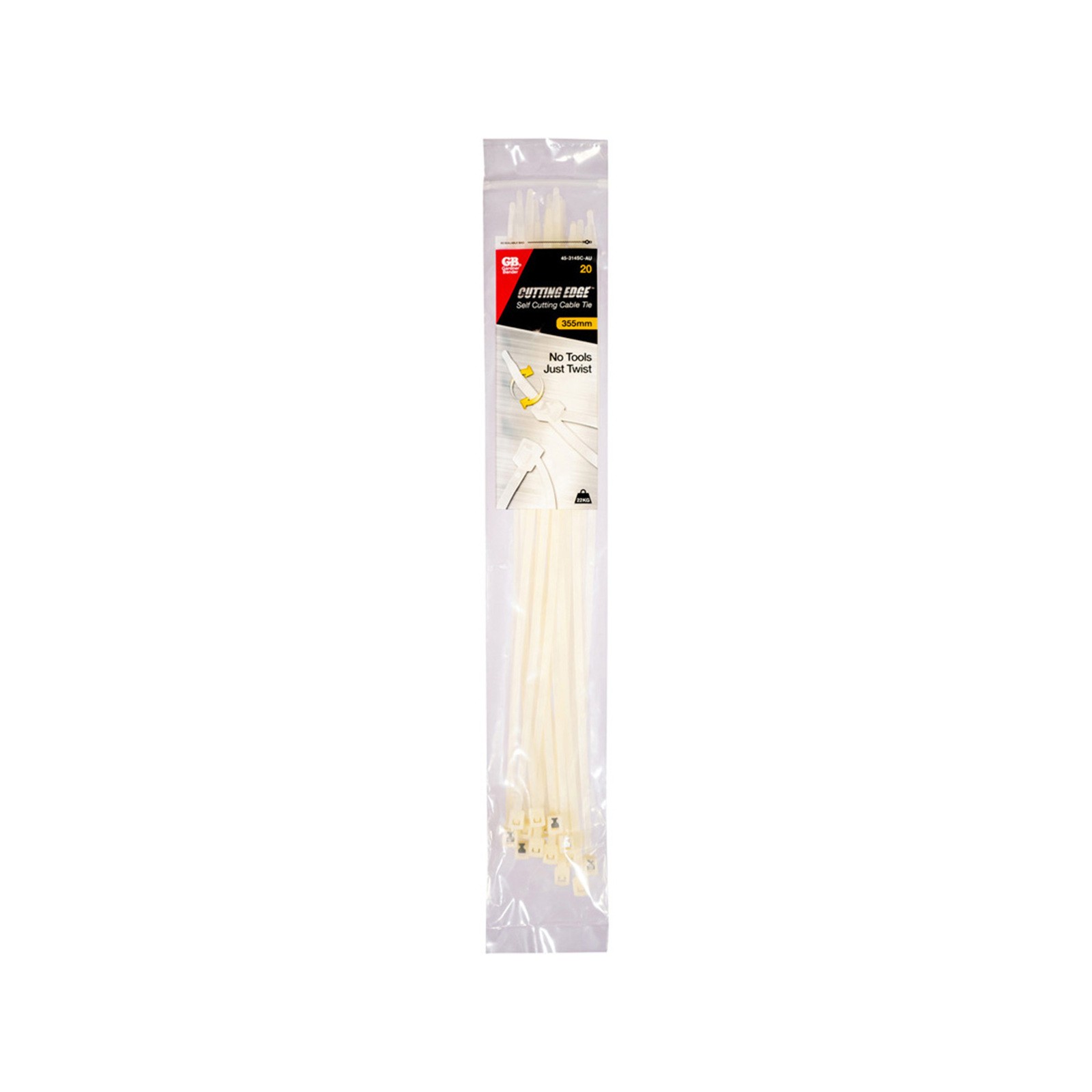 Gardner Bender 355 x 4.3mm Self-Cutting Cable Ties - 20 pieces Car Wiring