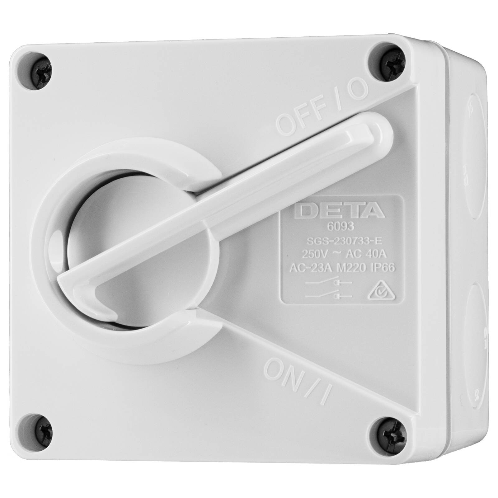 DETA IP66 Weatherproof 40A Double Pole Isolator Car Wiring Adapter