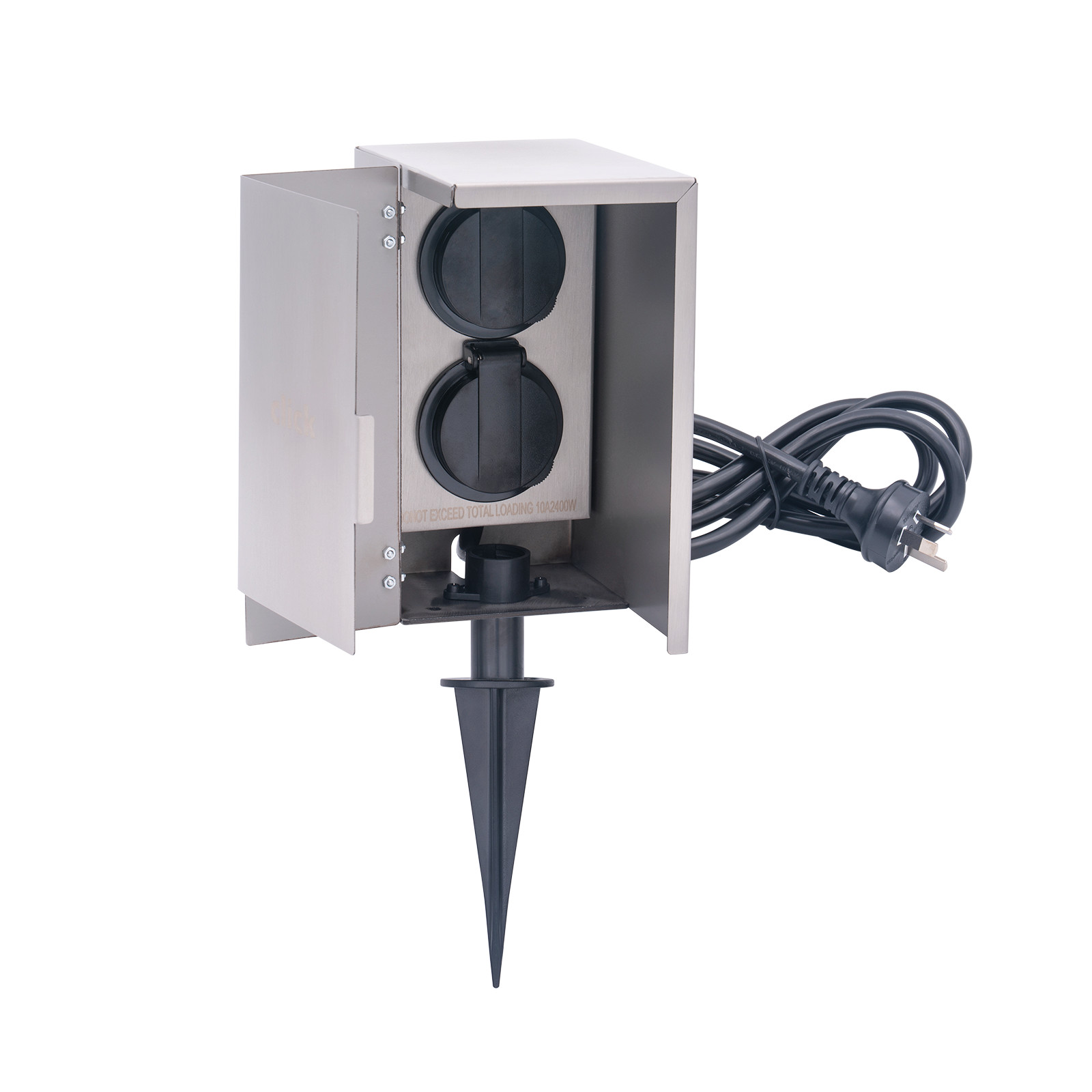 Click Silver 2 Outlet Garden Socket Tower Workshop Tool