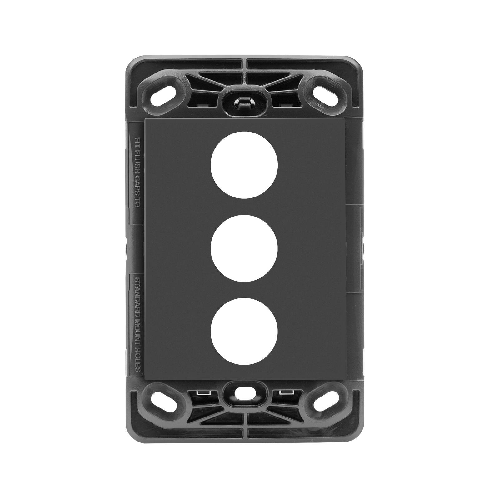 HPM Grey VIVO 3 Gang Grid Only Wall Switch