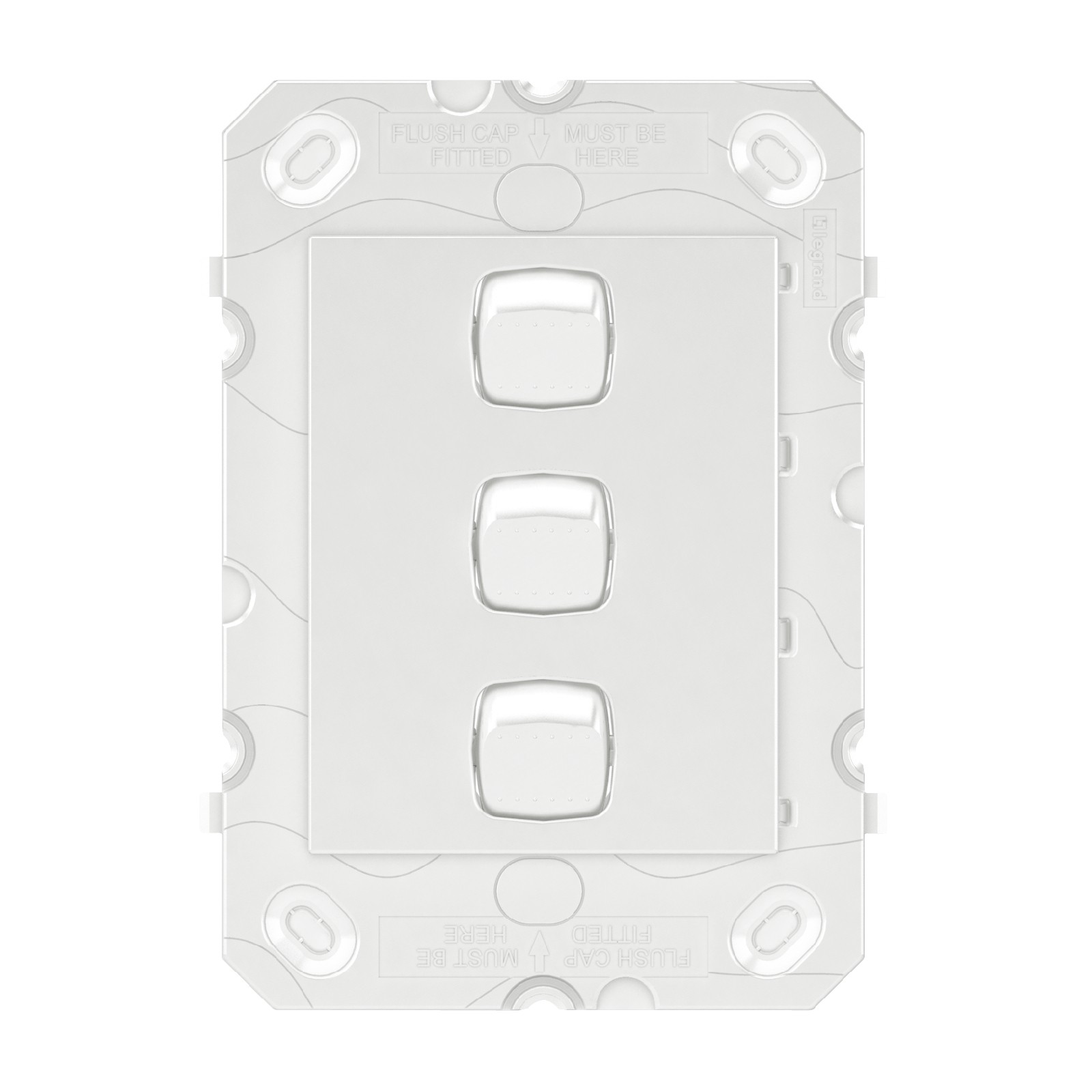 HPM ARTEOR 3 Gang Wall Switch - Grid Only - White