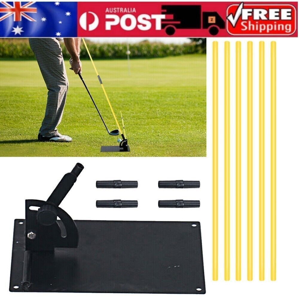 Golf Swing Practice Plate Alignment Stick Holder Training Aid Base Set Black