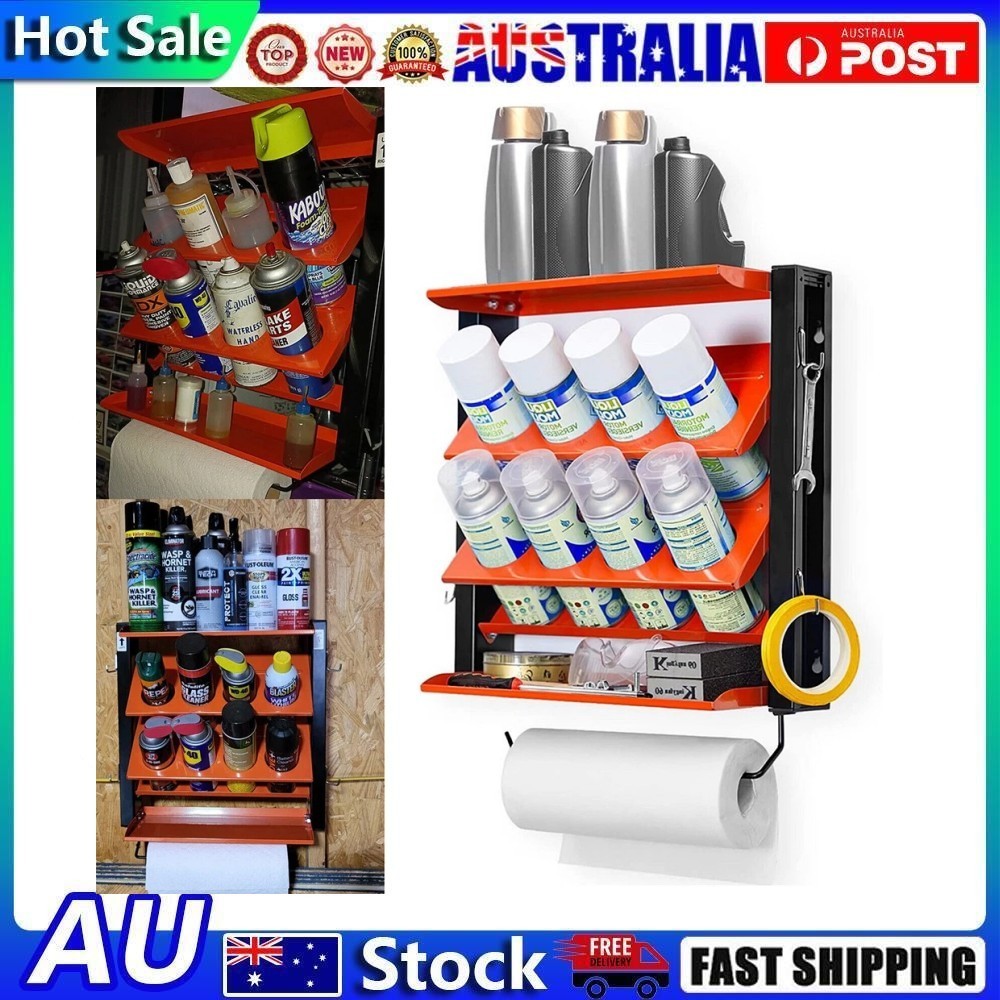 Wall Mounted Spray Bottle Holder Aerosol Can Storage Rack Van Garage Organizer