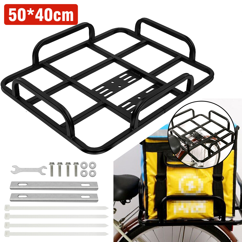 Food Delivery Bag Carrier Rack Rear Black Metal E-Bike Motorcycle Bicycle AU