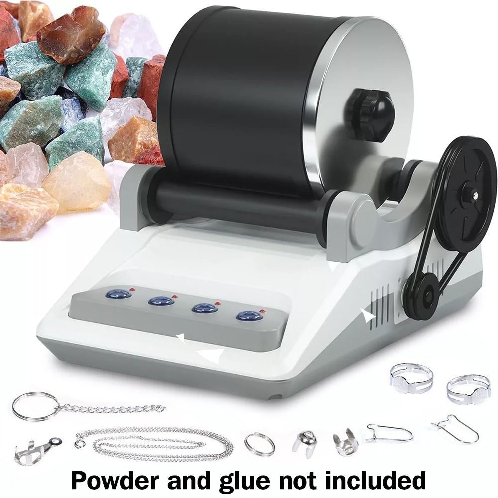 Rock Tumbler Kit Gemstone Jewelry DIY Polishing Grinding Machine Stone Cup Set