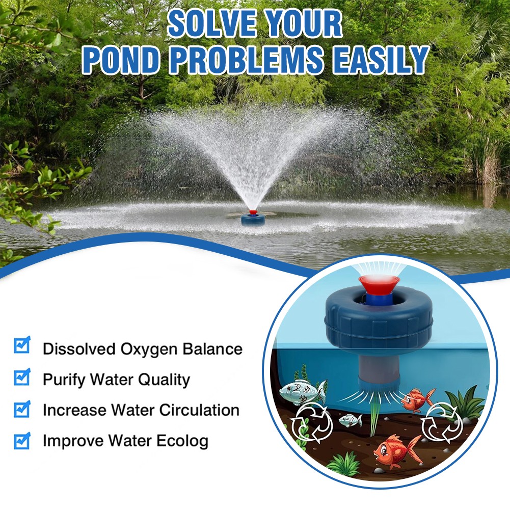 25000LPH Floating Fountain Aerator Pond Pump 750 220V 5m 30m Plastic
