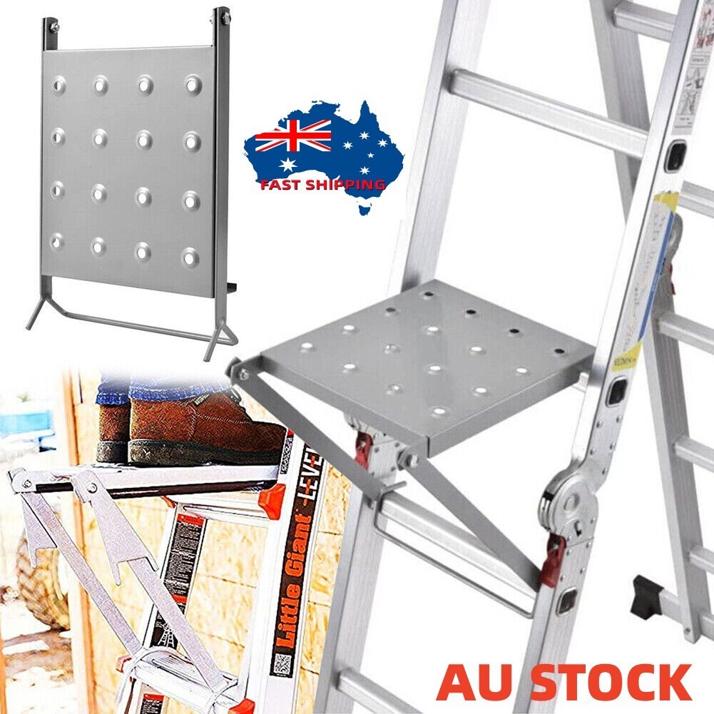 Heavy Duty Ladder Platform System Anti-Slip Step Work Stand 150kg Iron Silver